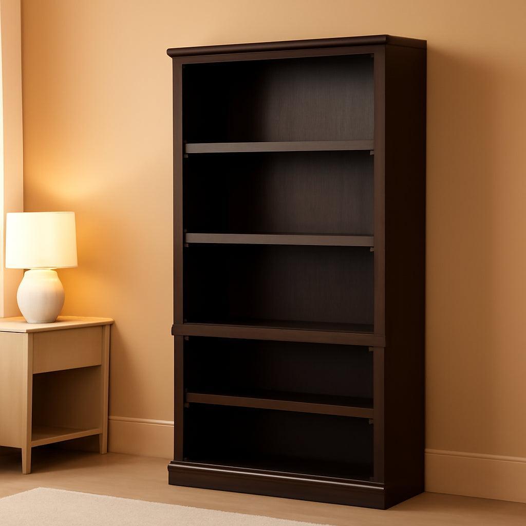 Bevfint 70 Inch Dark Cherry 5 Tier Floor Standing Bookcase-0