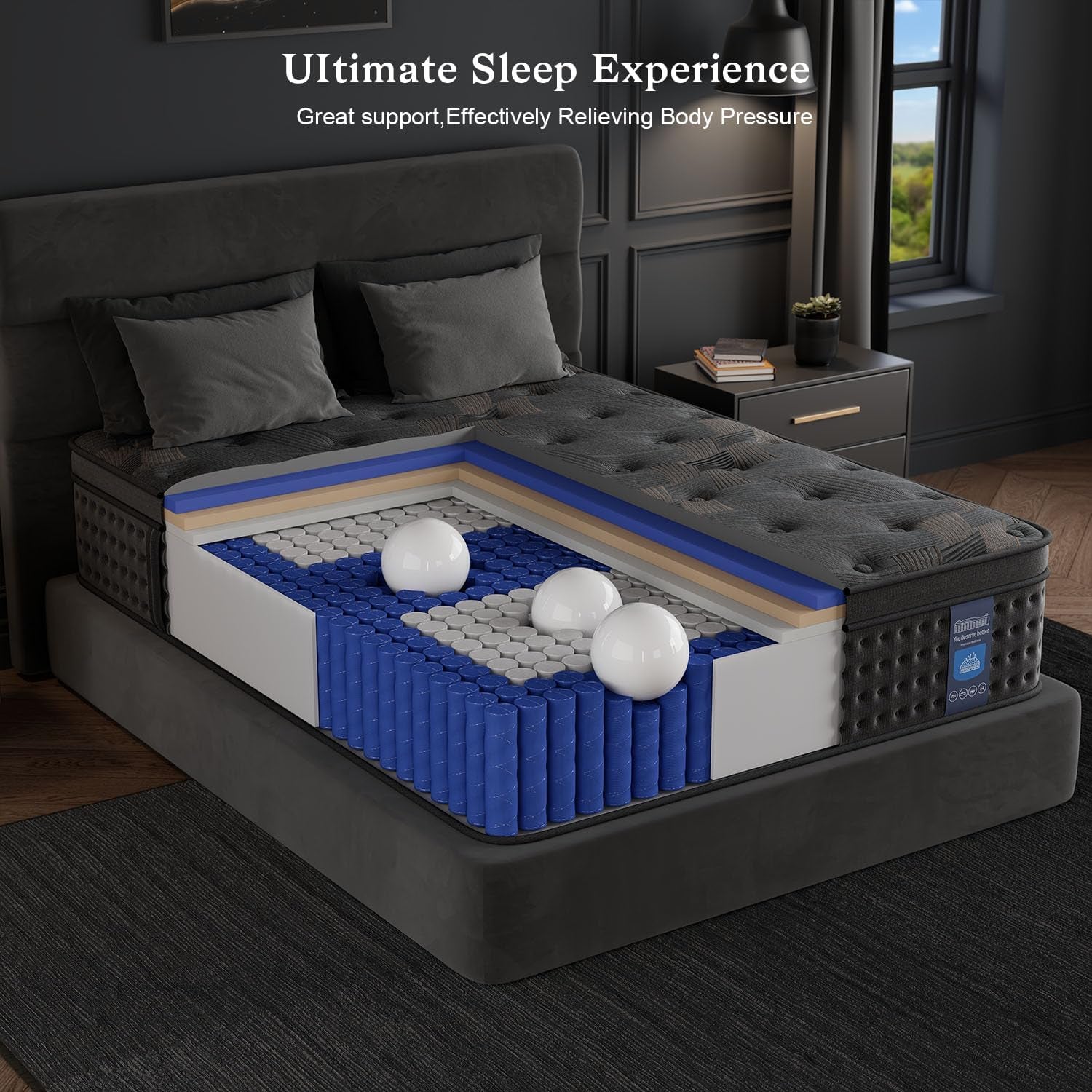 10 Inch Hybrid Mattress with Zoned Support and Comfort-2