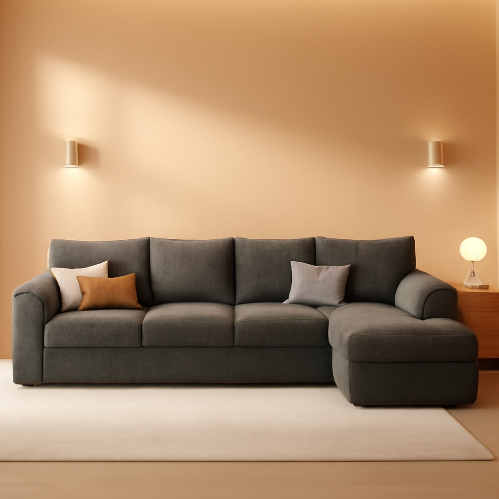 108 Inch Modular Sectional Sleeper Sofa CharcoalGrey-0