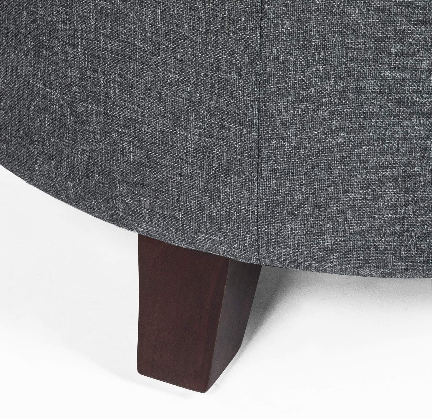 Gray Fabric round Ottoman by Designs4Comfort-4