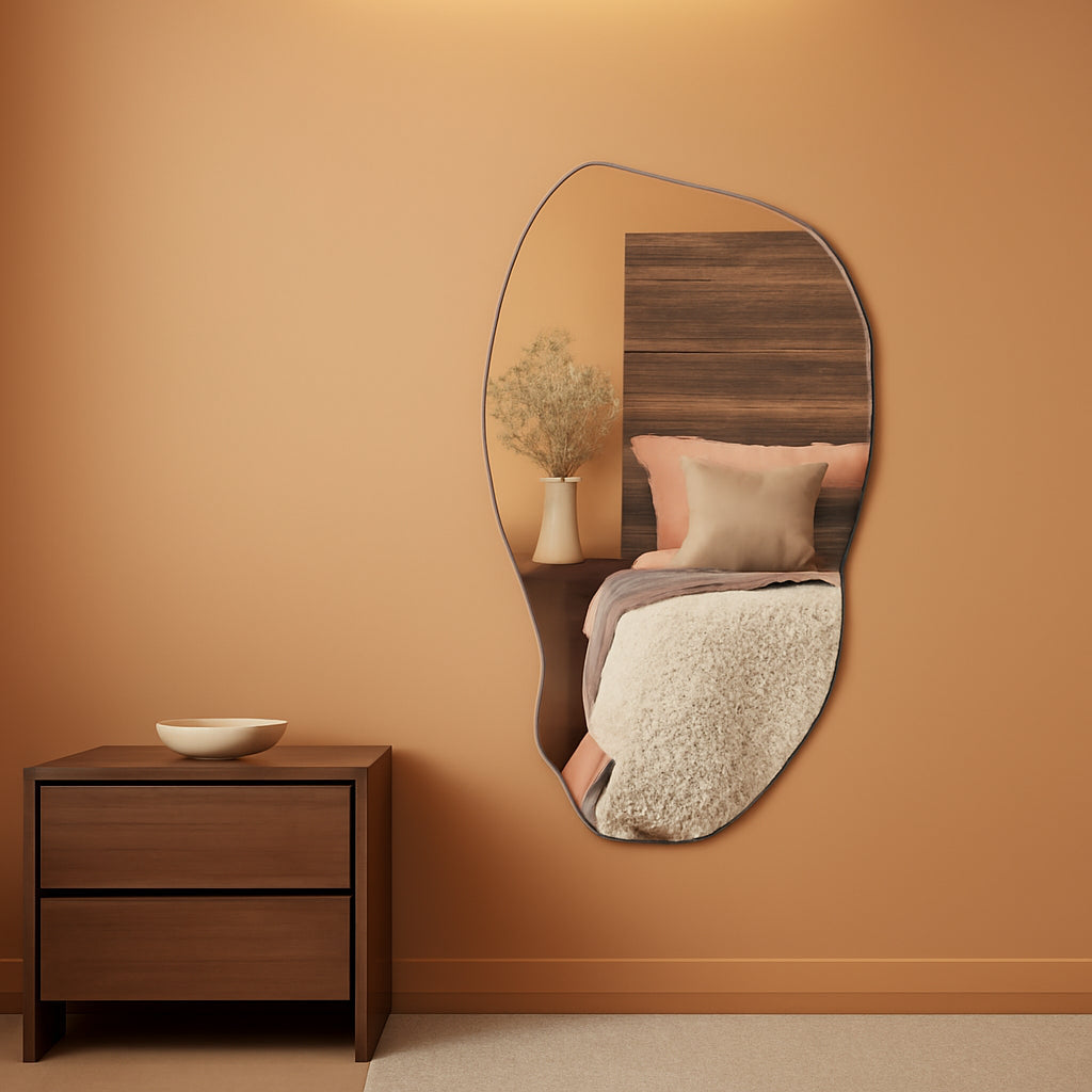 Irregular Asymmetrical Decorative Wall Mirror 31.5 x 17.7-0