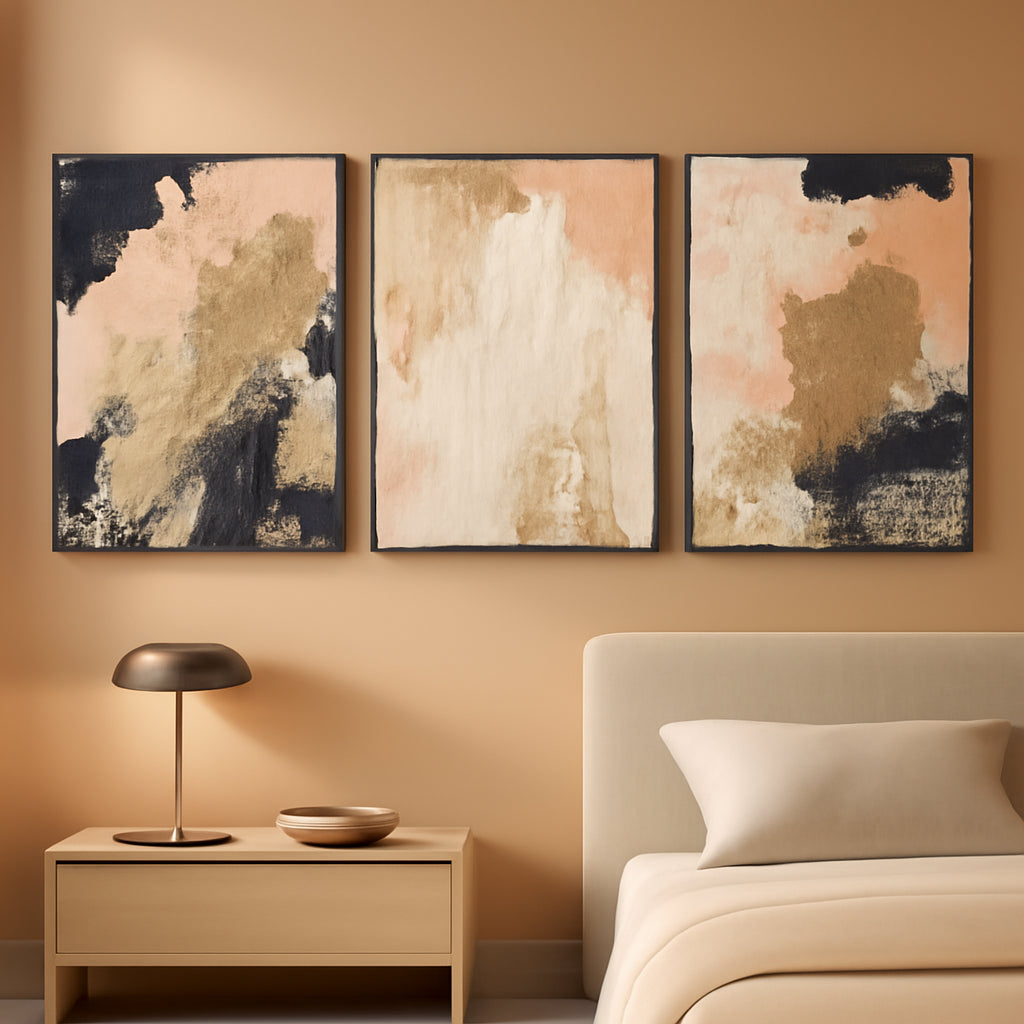 Cerulean Blue Canvas Triptych 16x24 Inches Wall Art-0