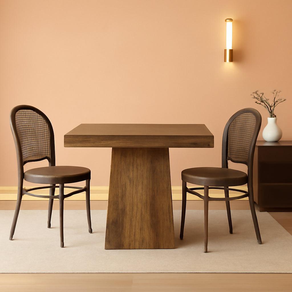 Walnut Farmhouse 31.5Inch Square Compact Dining Table-0