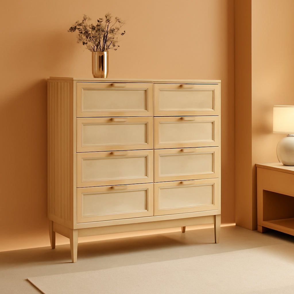 Oak 54Inch UltraLarge Handcrafted Rattan Dresser Cabinet-0