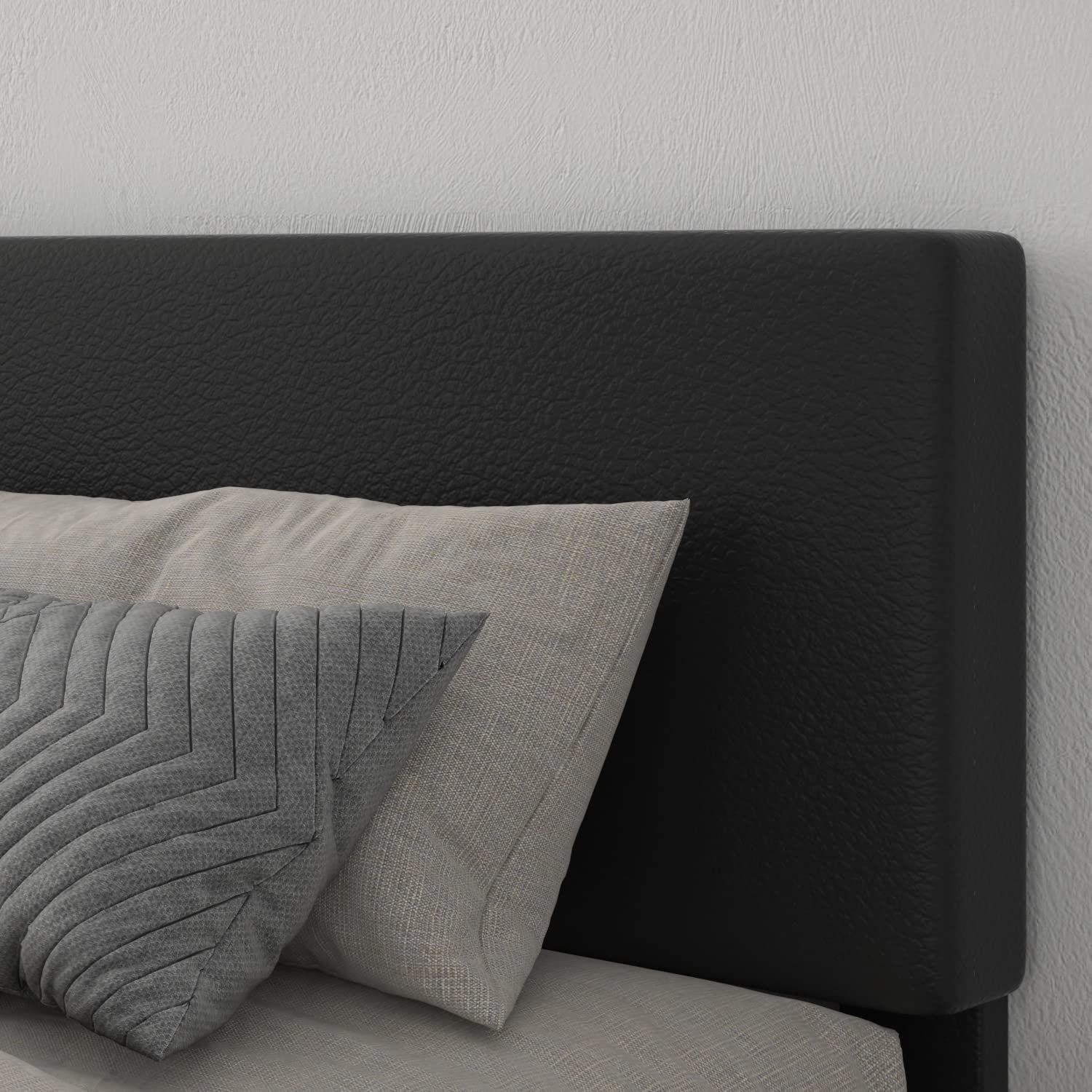 King Upholstered Platform Bed Frame, Adjustable Headboard-1