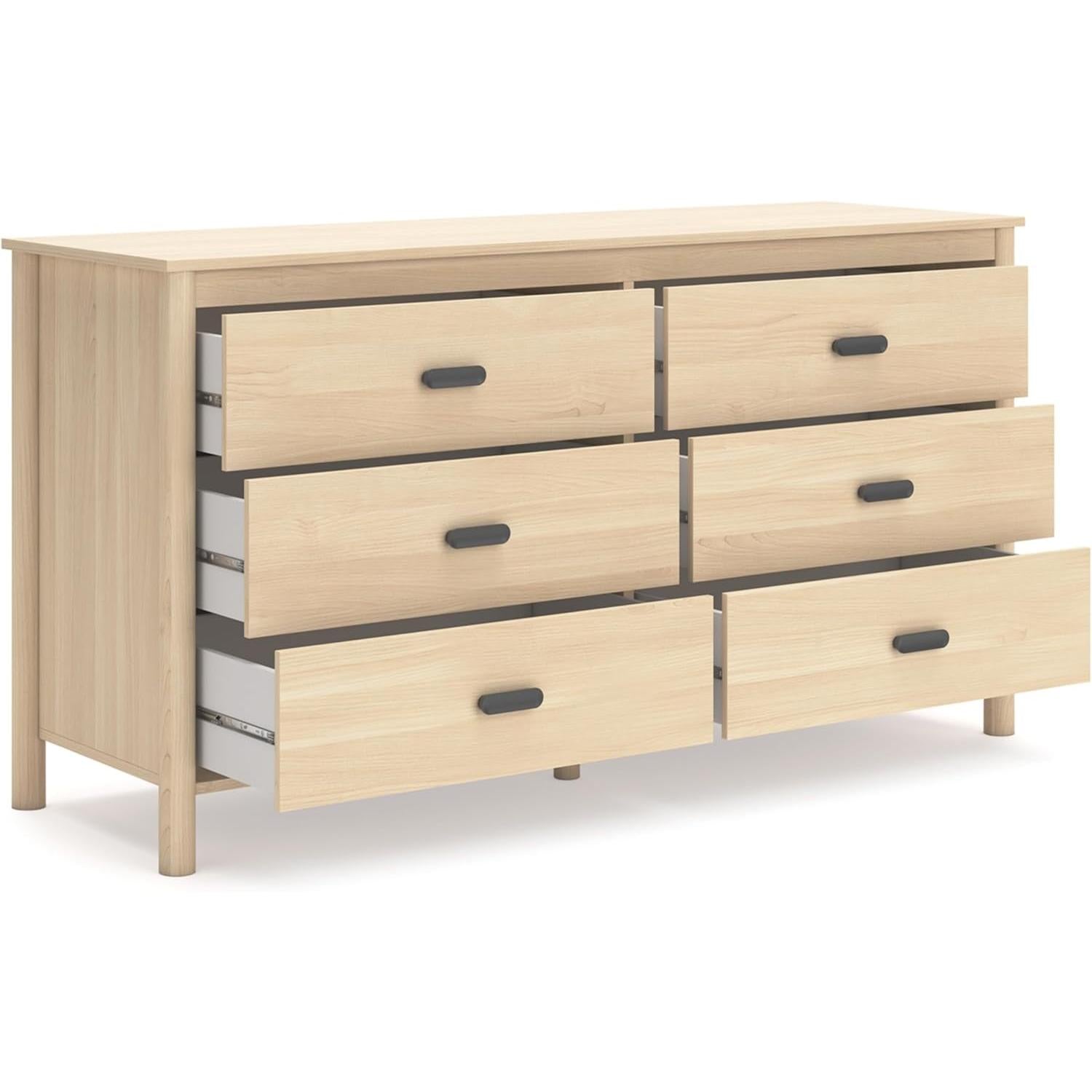 Light Brown Dresser with 6 Drawers-3