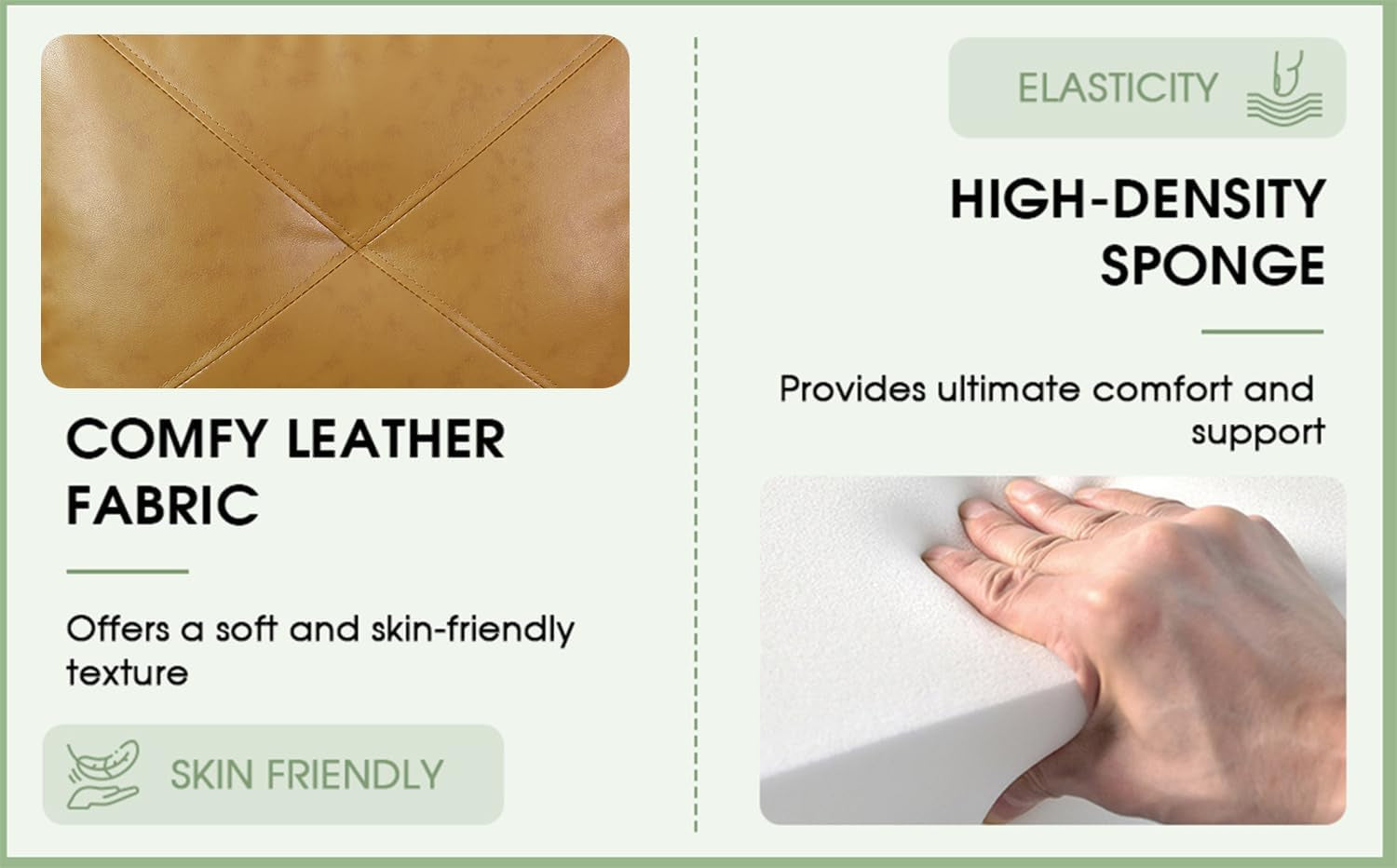 Leather Sectional Sofa Couch,L-Shape Sofa Sectional Couch Set with Storage Ottoman for Living Room/Apartment/Office(Ginger，Facing Right Chaise)-3