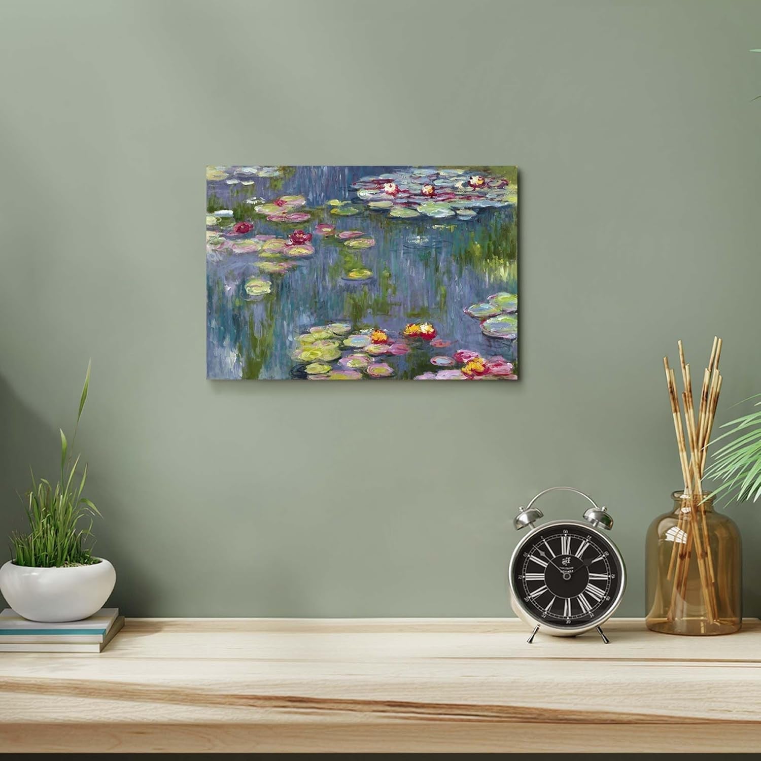 Monet Water Lilies Canvas Wall Art 11x16 Inches Giclee-3