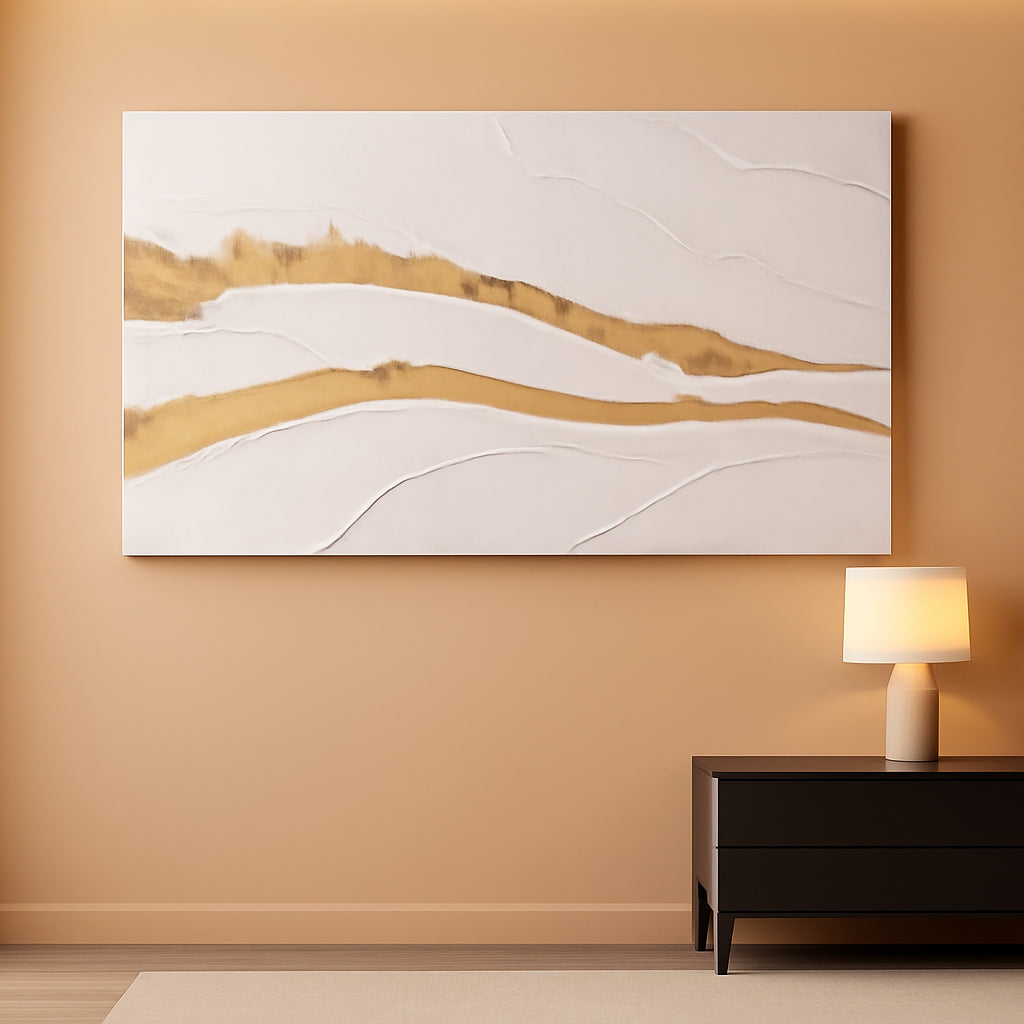 Goldfoil Canvas Wall Art Luxuriously Elegant 29x58 Inches-0