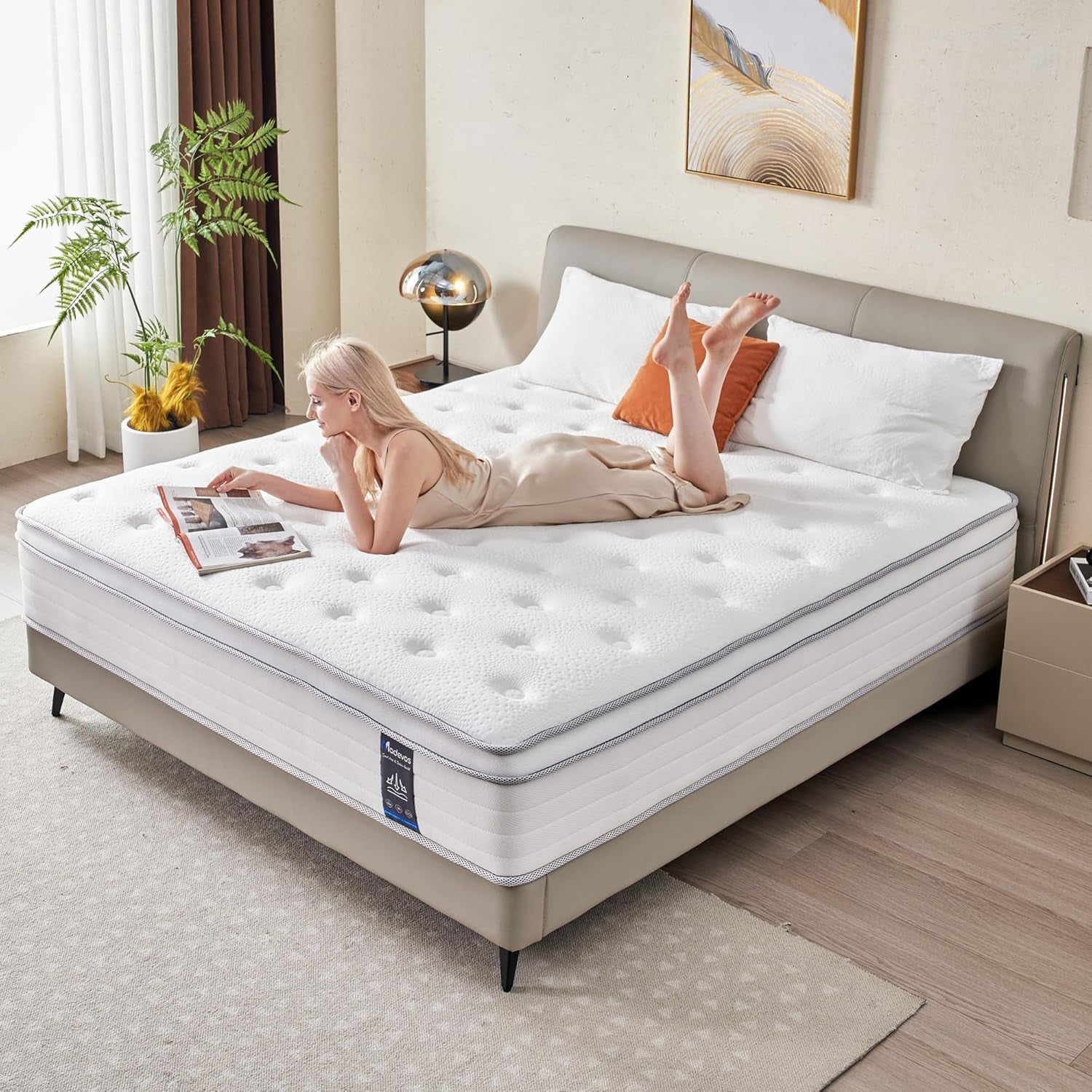 14 Inch Hybrid Queen Mattress With Medium Firm Comfort-2