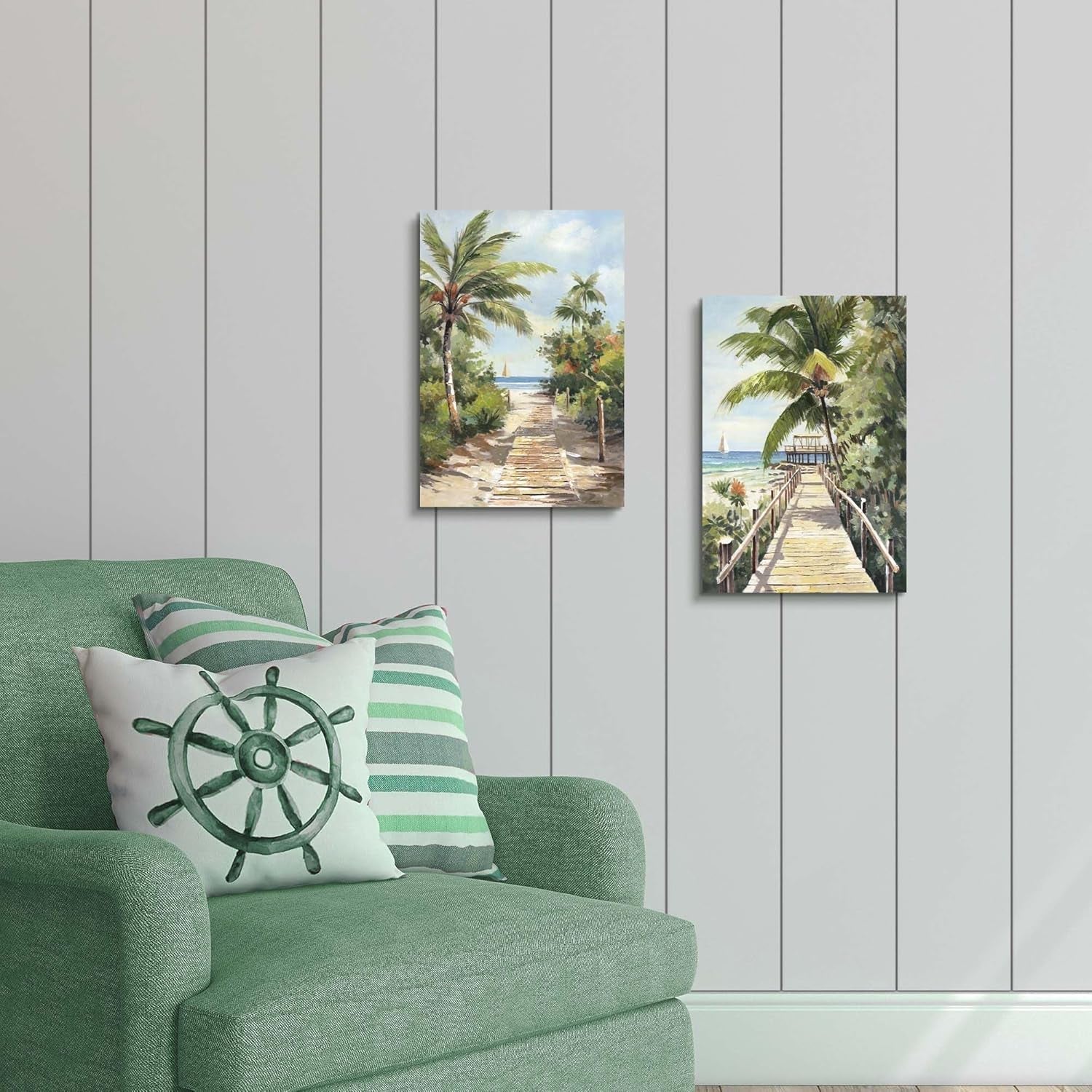 Two Panel Tropical Seascape Canvas Art 11x16 Gallery Quality-3
