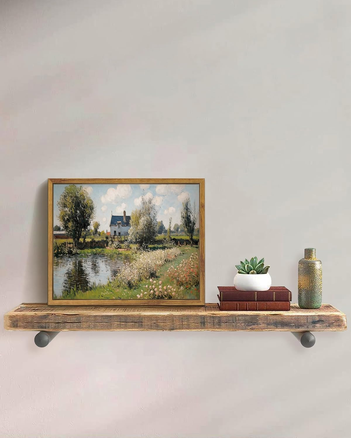 Framed Rustic Countryside Landscape Large Wall Art-2