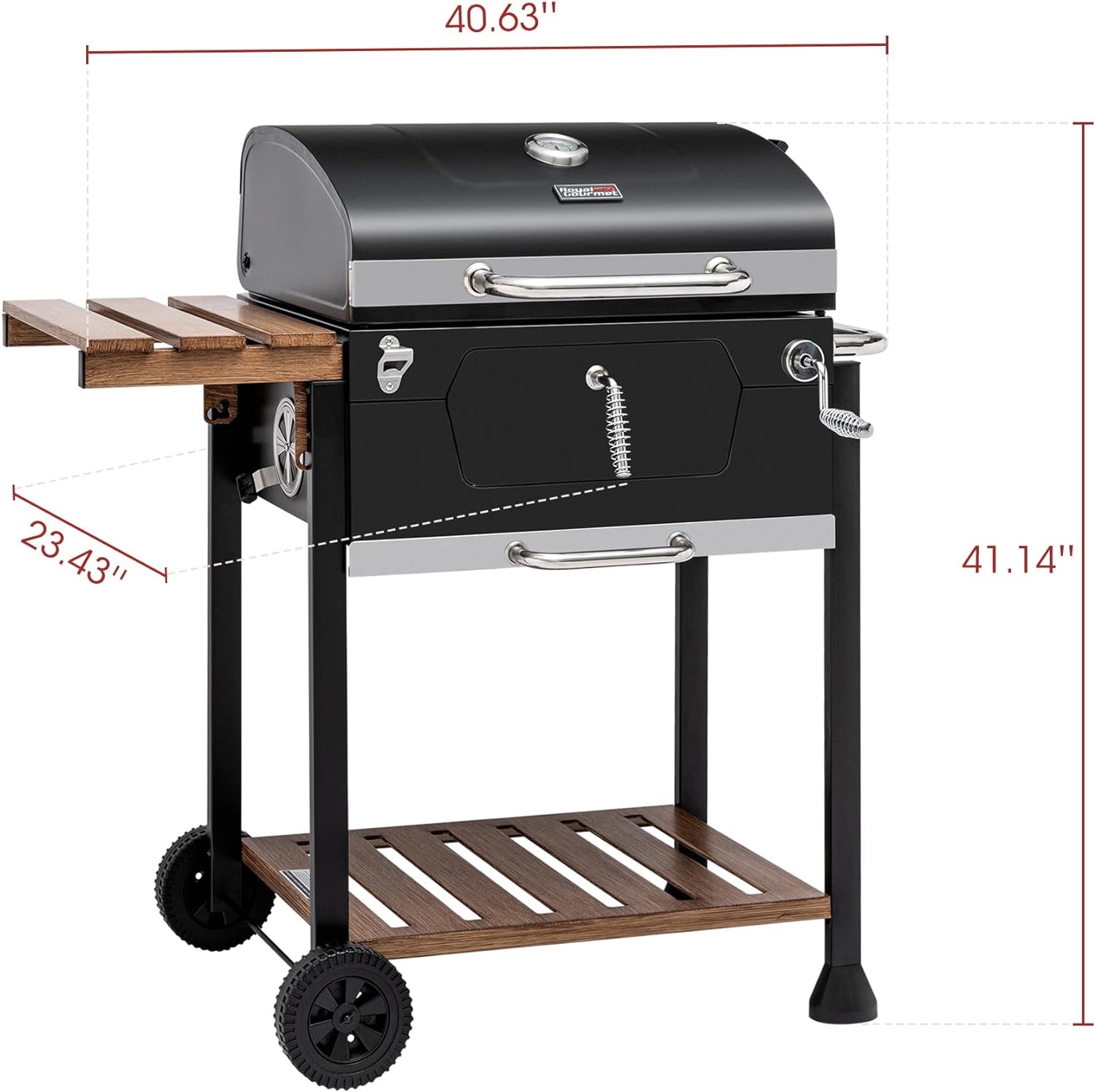 24 Inch Charcoal Grill With Adjustable Charcoal Pan
