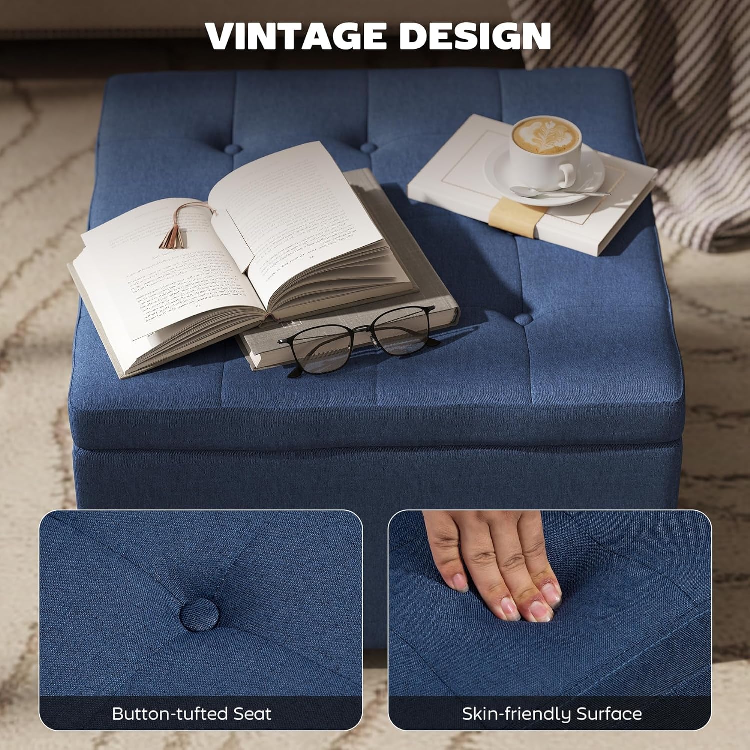 Blue Storage Ottoman With Large Hidden Compartment-4