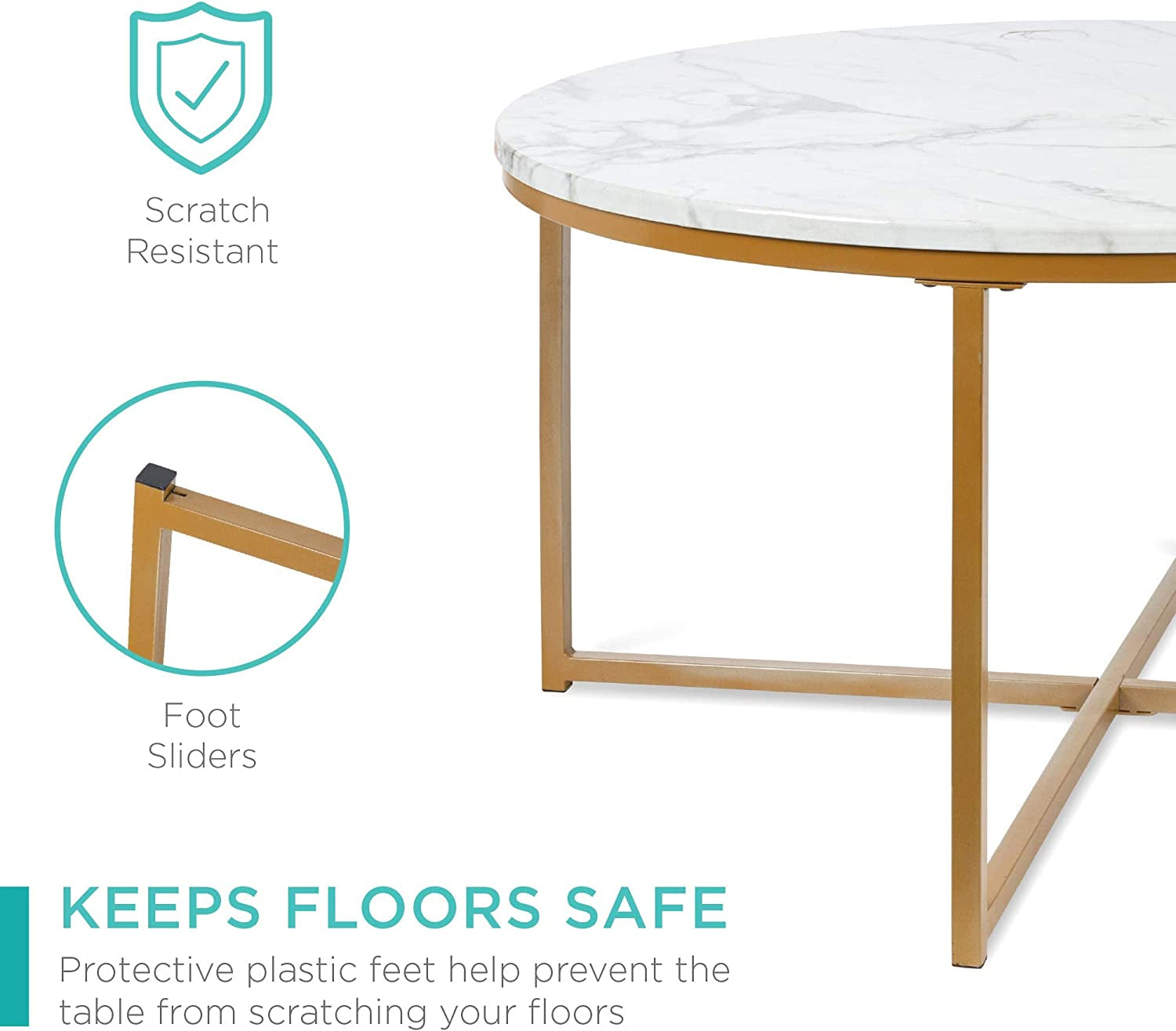 Round Coffee Table, Modern Boho Home Décor-4