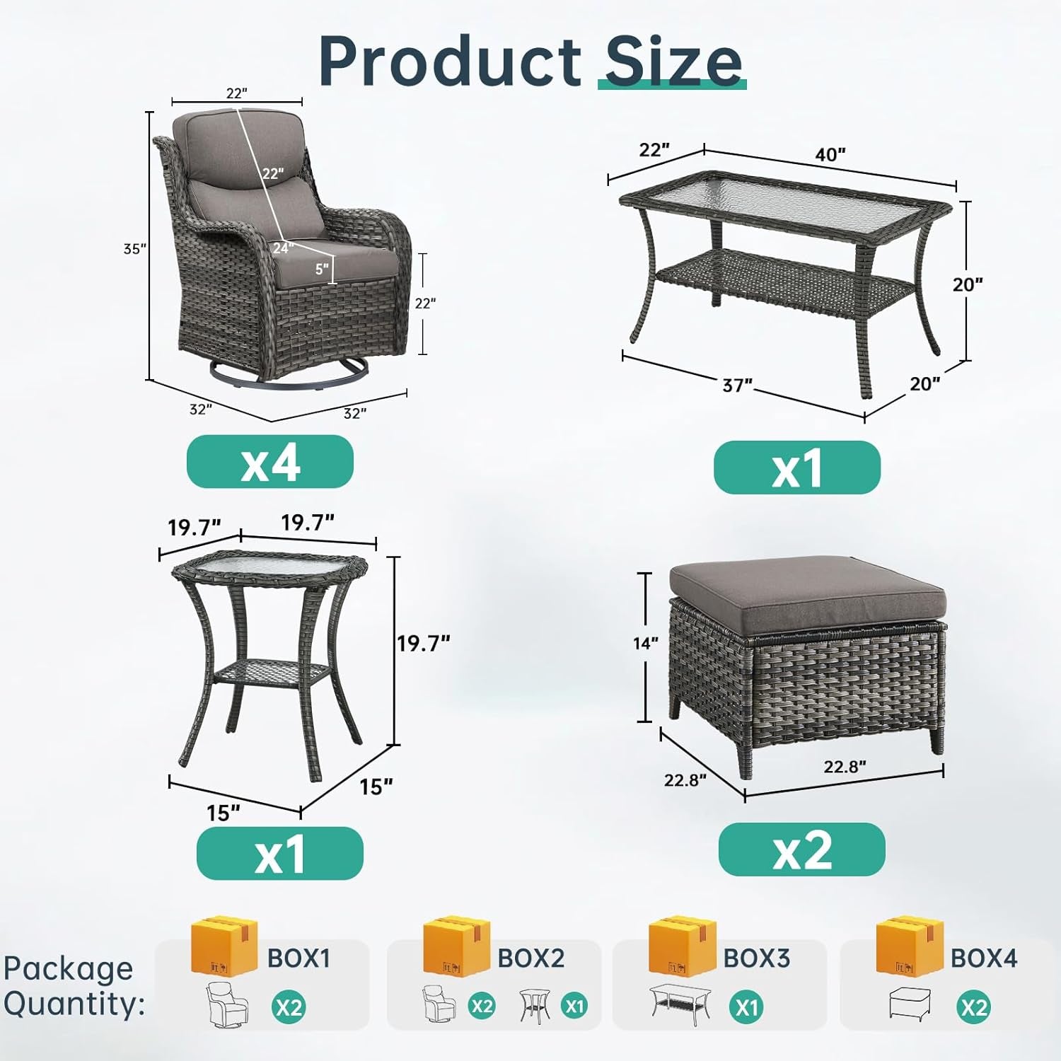 Comfortable Outdoor Swivel Rocker Patio Chairs Set-1