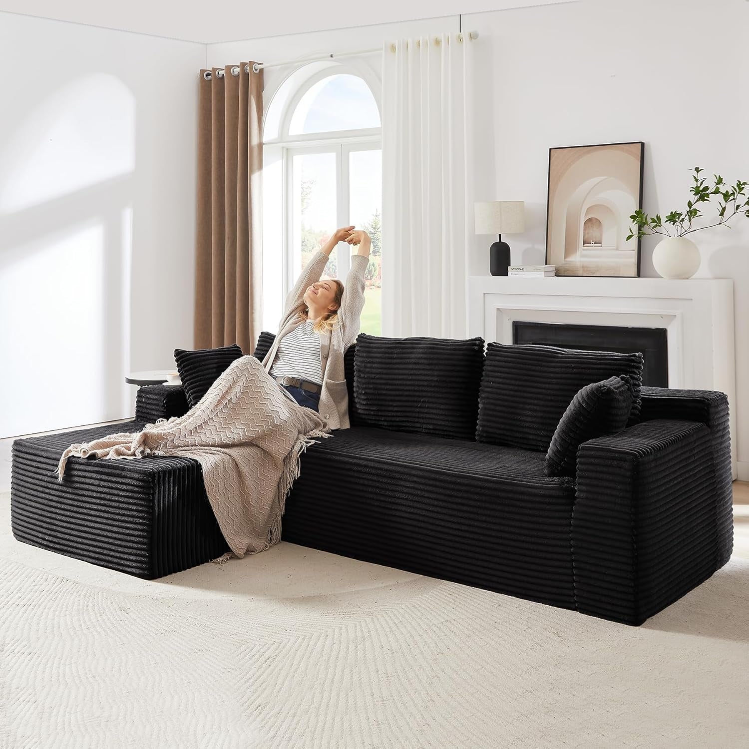 104 Inch L Shape Modular Sectional Couch with Chaise-0