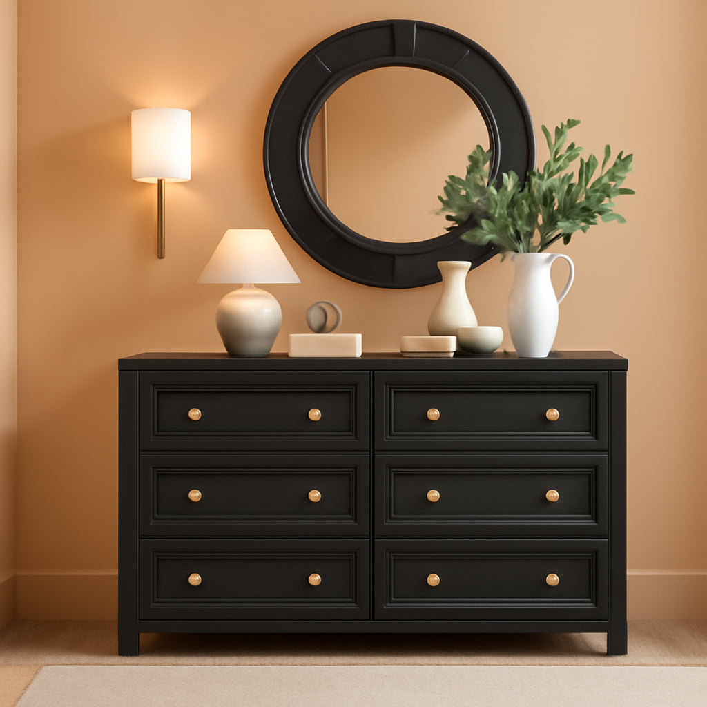 JetBlack SolidWood Farmhouse Dresser 52 Inch Drawer-0