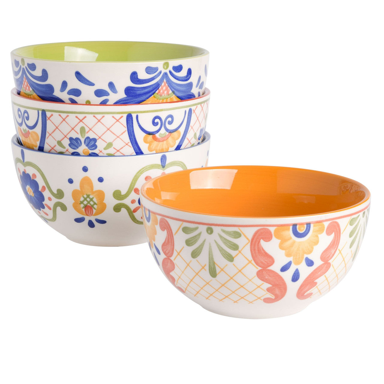 Laurie Gates Tierra 4 Piece 6 Inch Stoneware Cereal Bowl Set in Assorted Designs-0
