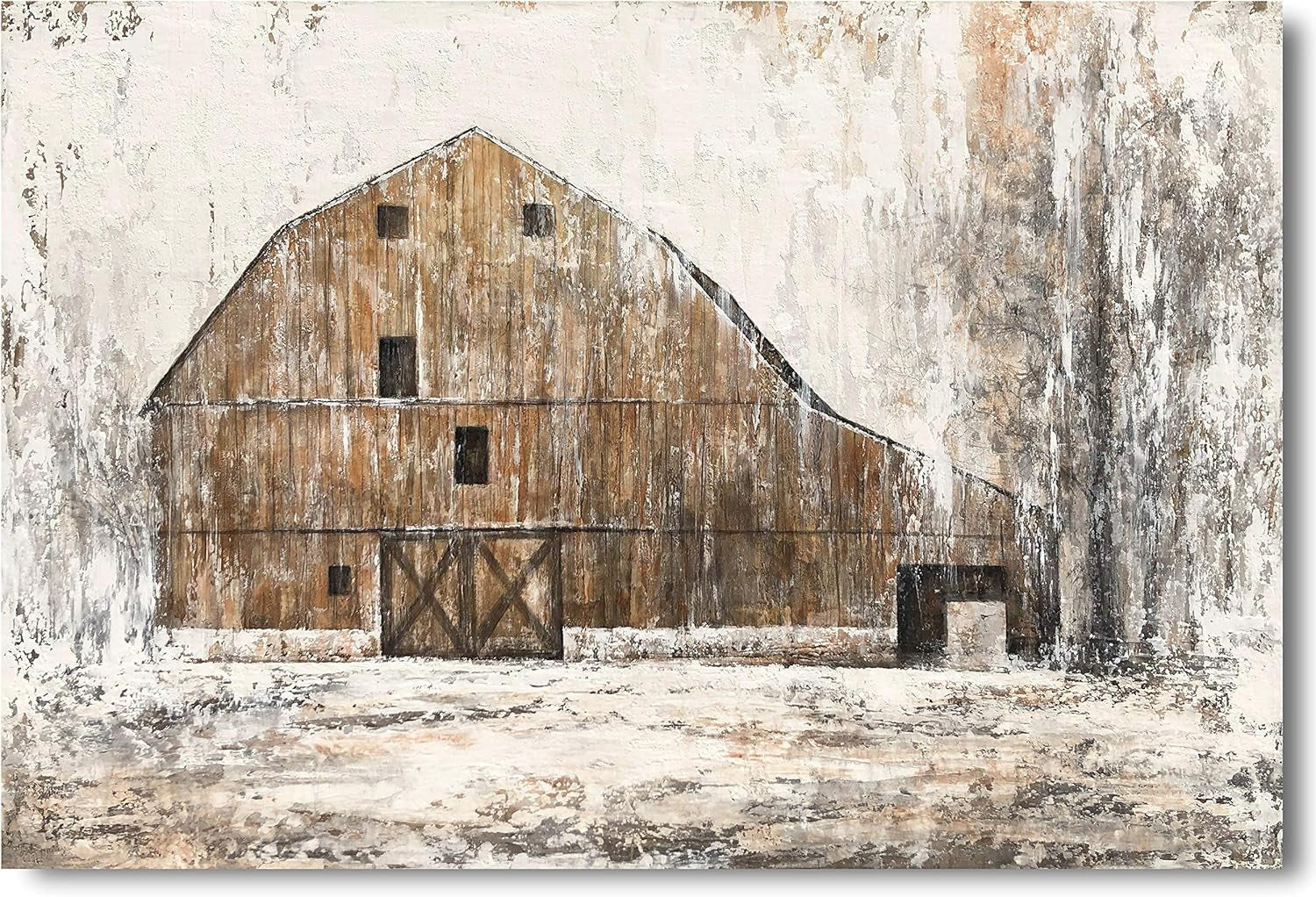 Farmhouse Rustic Canvas Wall Art 36x48 inches Decor-1
