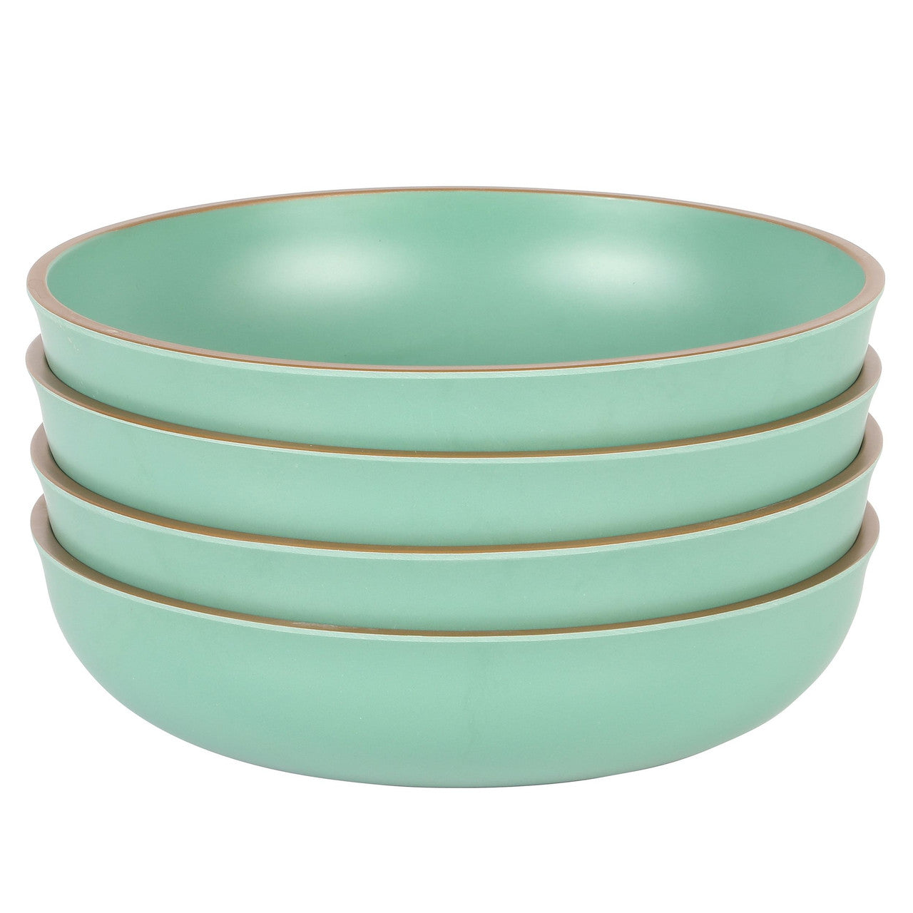 Gibson Home Rockabye 4 Piece 8.5 Inch Melamine Dinner Bowl Set In Green-0