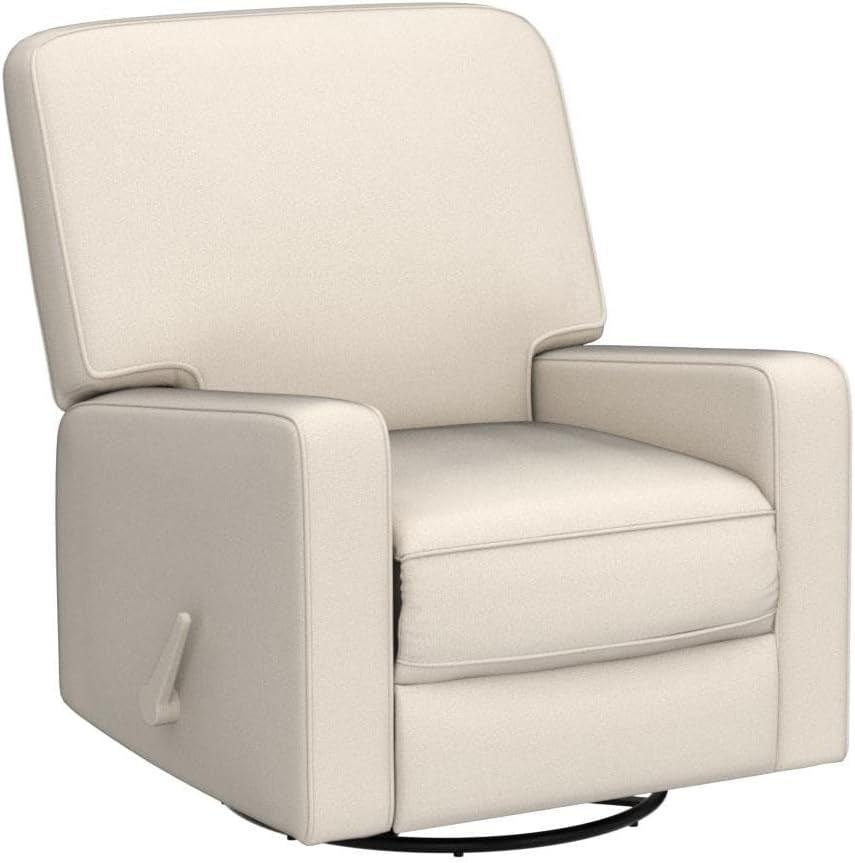 Beige Fabric Swivel Rocker Recliner Armchair DeepSeat-4