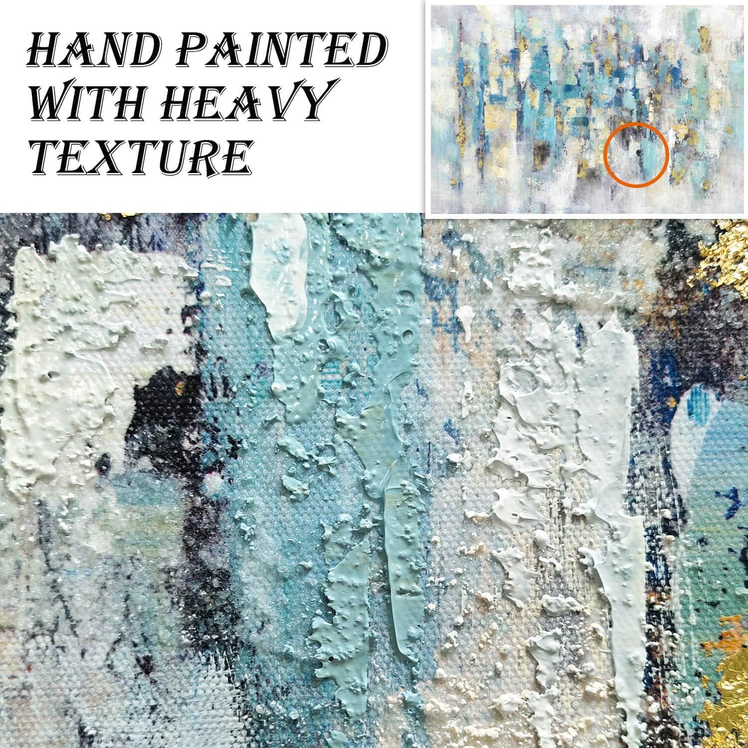 Ultramarine Blue Abstract Canvas Wall Art Forty Five ByThirty Inches-1
