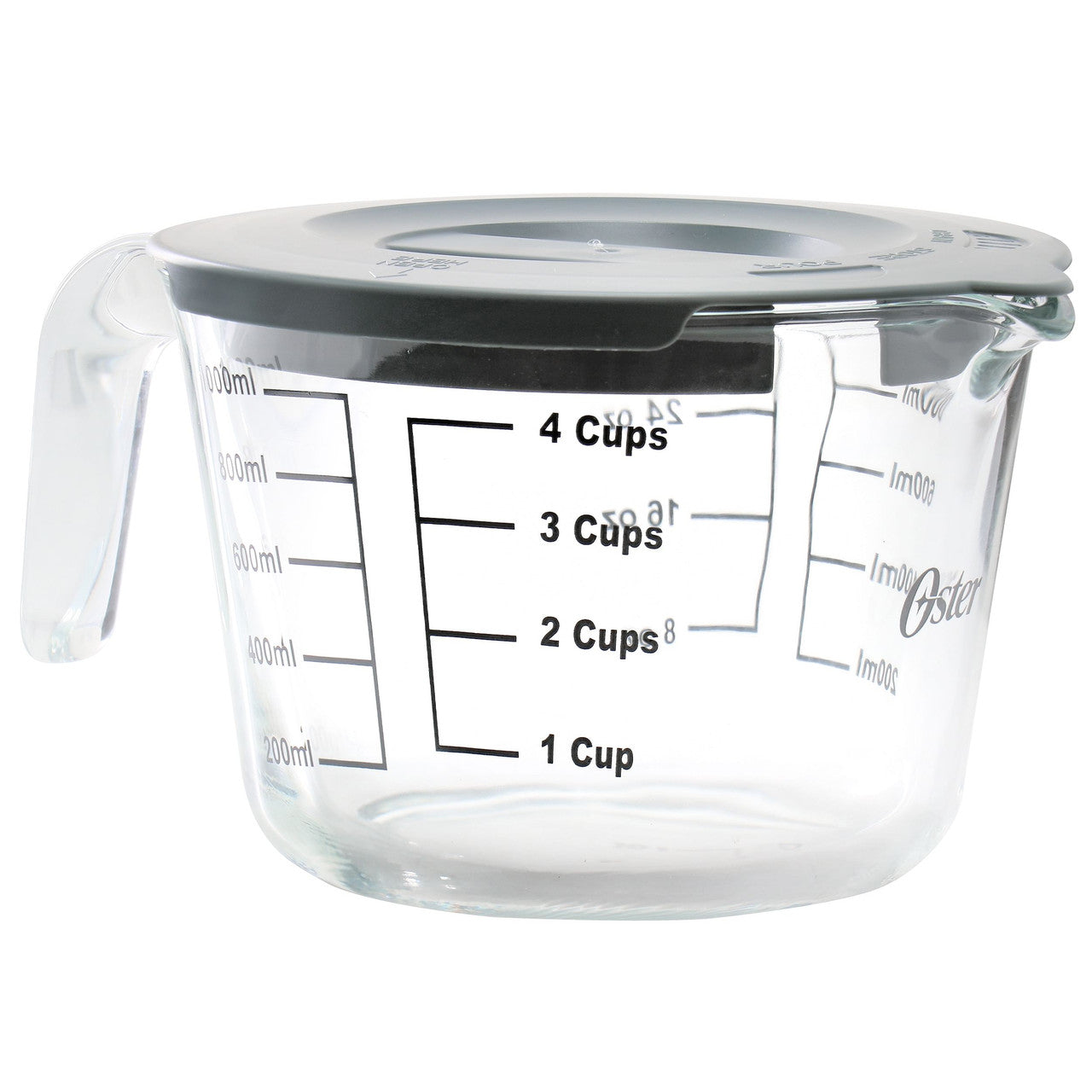 Oster Coolidge 4 Cup Clear Glass Measuring Cup with Snap on Lid-0