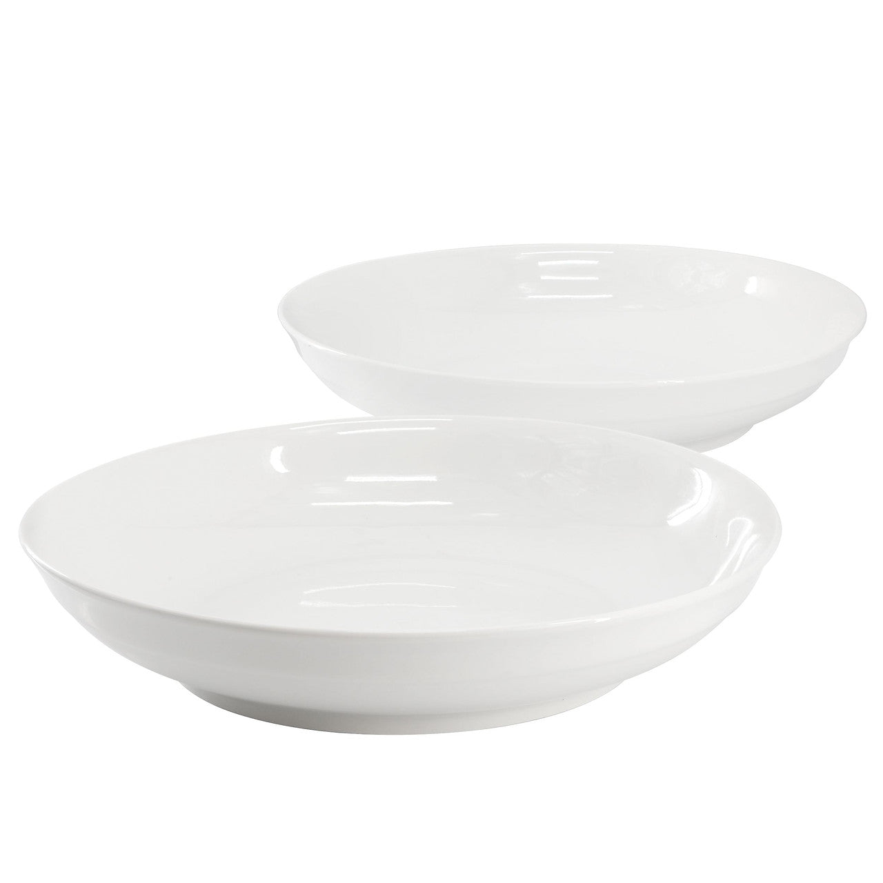 Gibson Home 2 Piece 11 Inch Round Fine Ceramic Serving Bowl Set in White-0