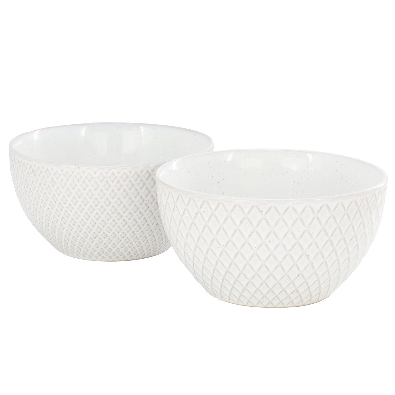 Gibson Elite Earlhart 2 Piece 6 Inch Ribbed Stoneware Cereal Bowl Set in White-0