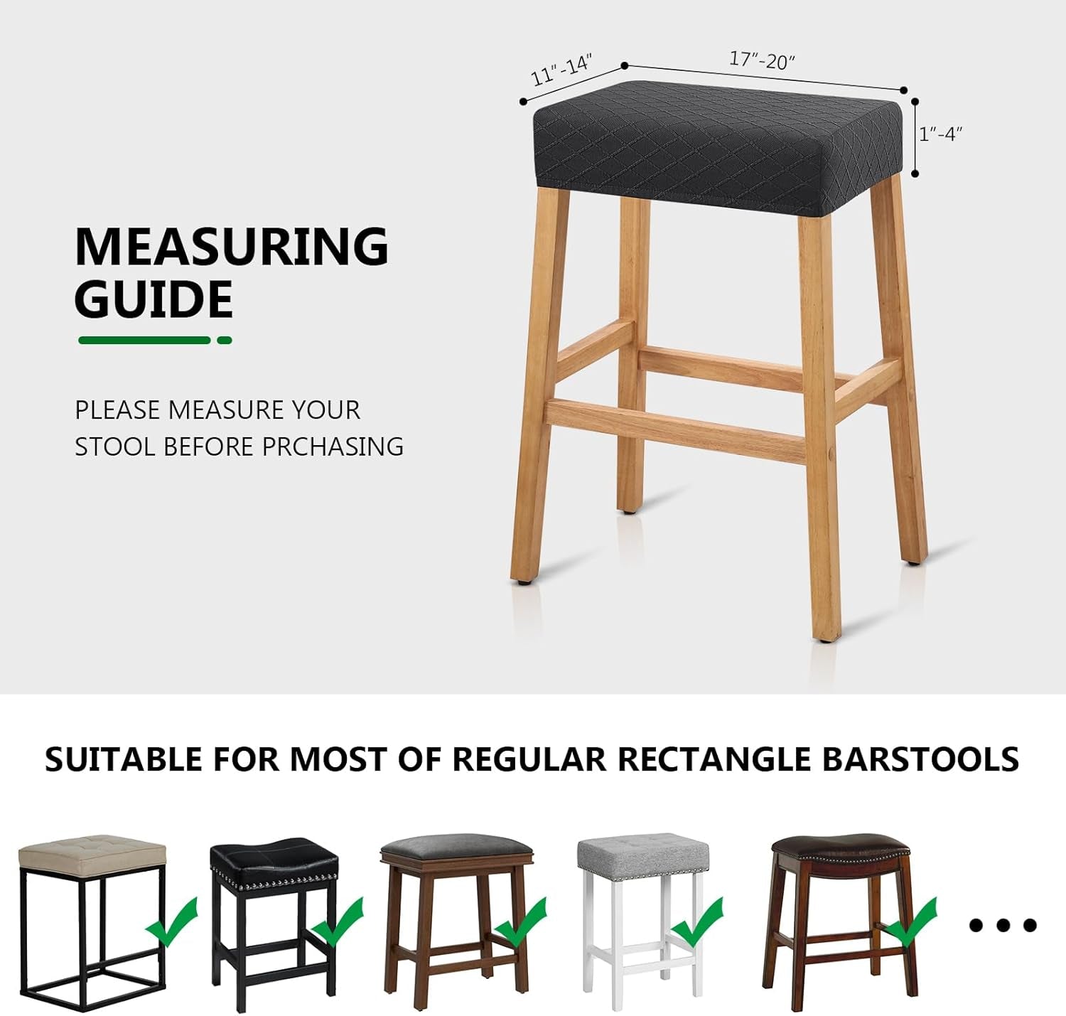 Stretch Waterproof Bar Stool Covers 2 Pack For Counter-2