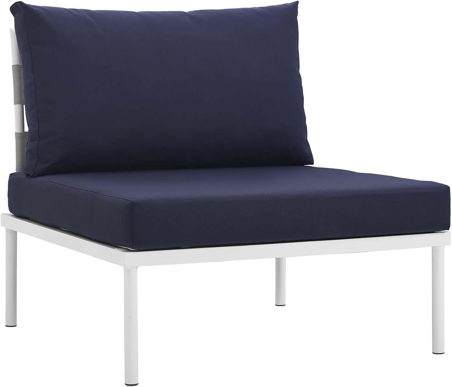 Aluminum Patio Sectional Sofa Set 8 Piece White Navy-3