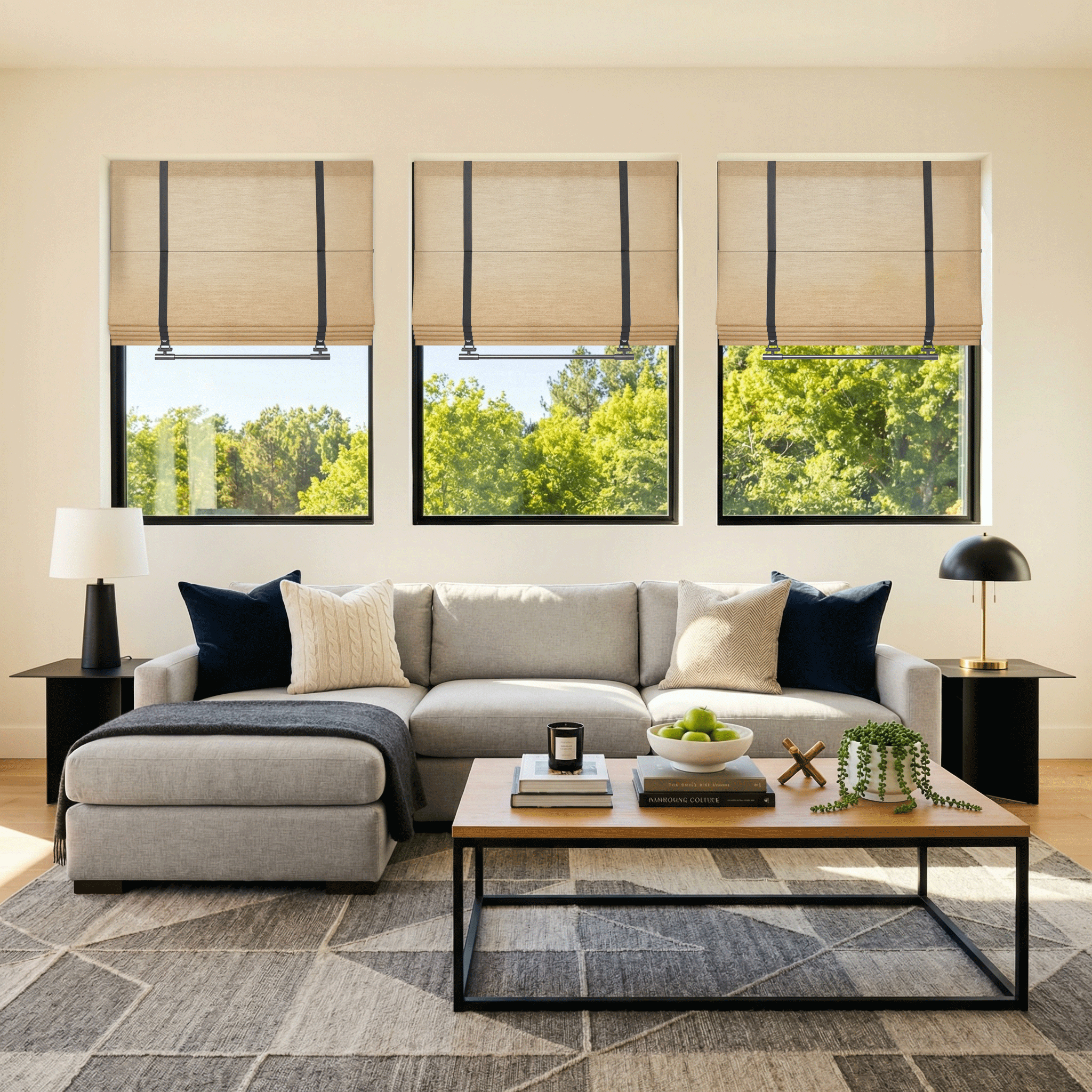 Imogen Custom Linen Roman Shades-2