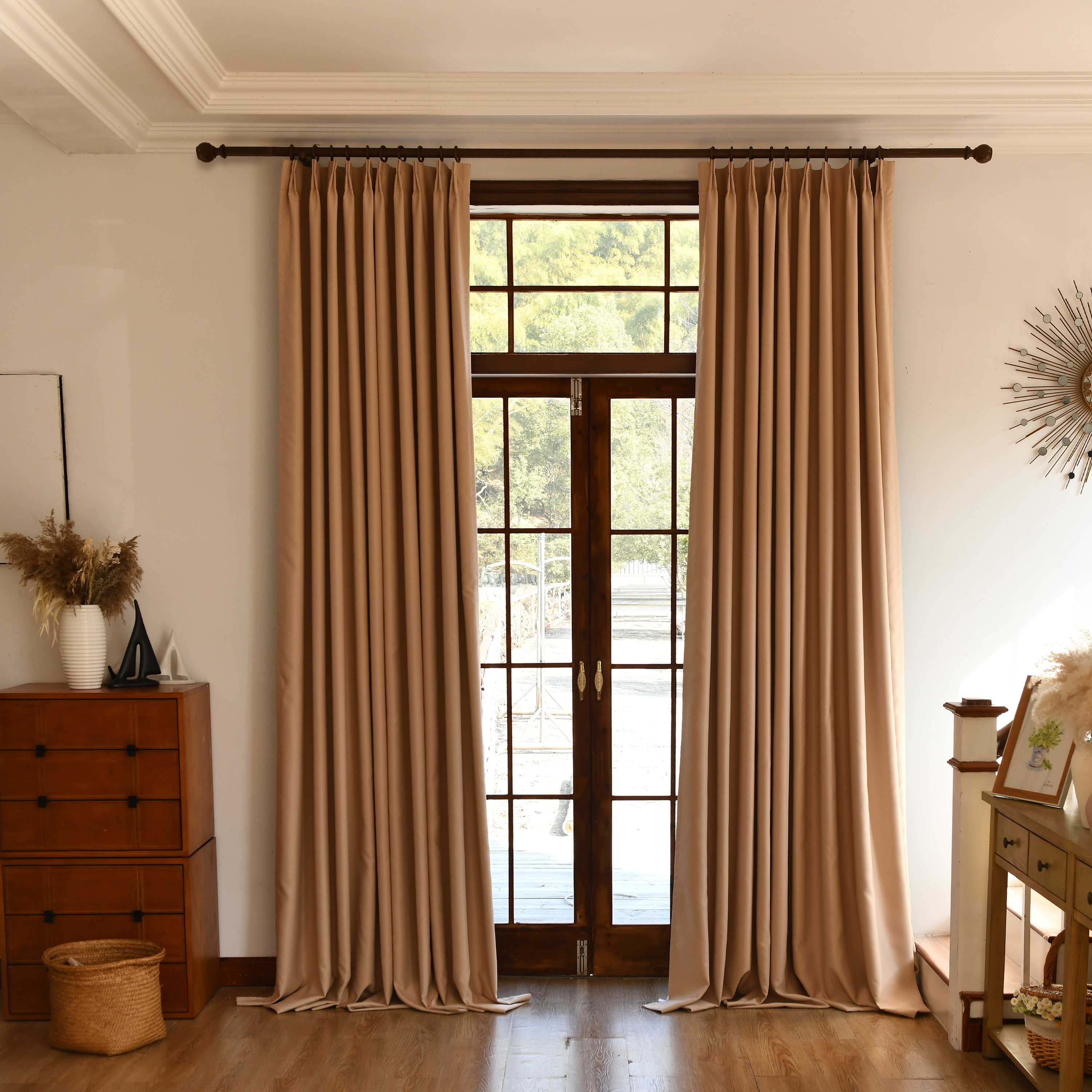 Custom Total Blackout Silk-Fiber Curtains