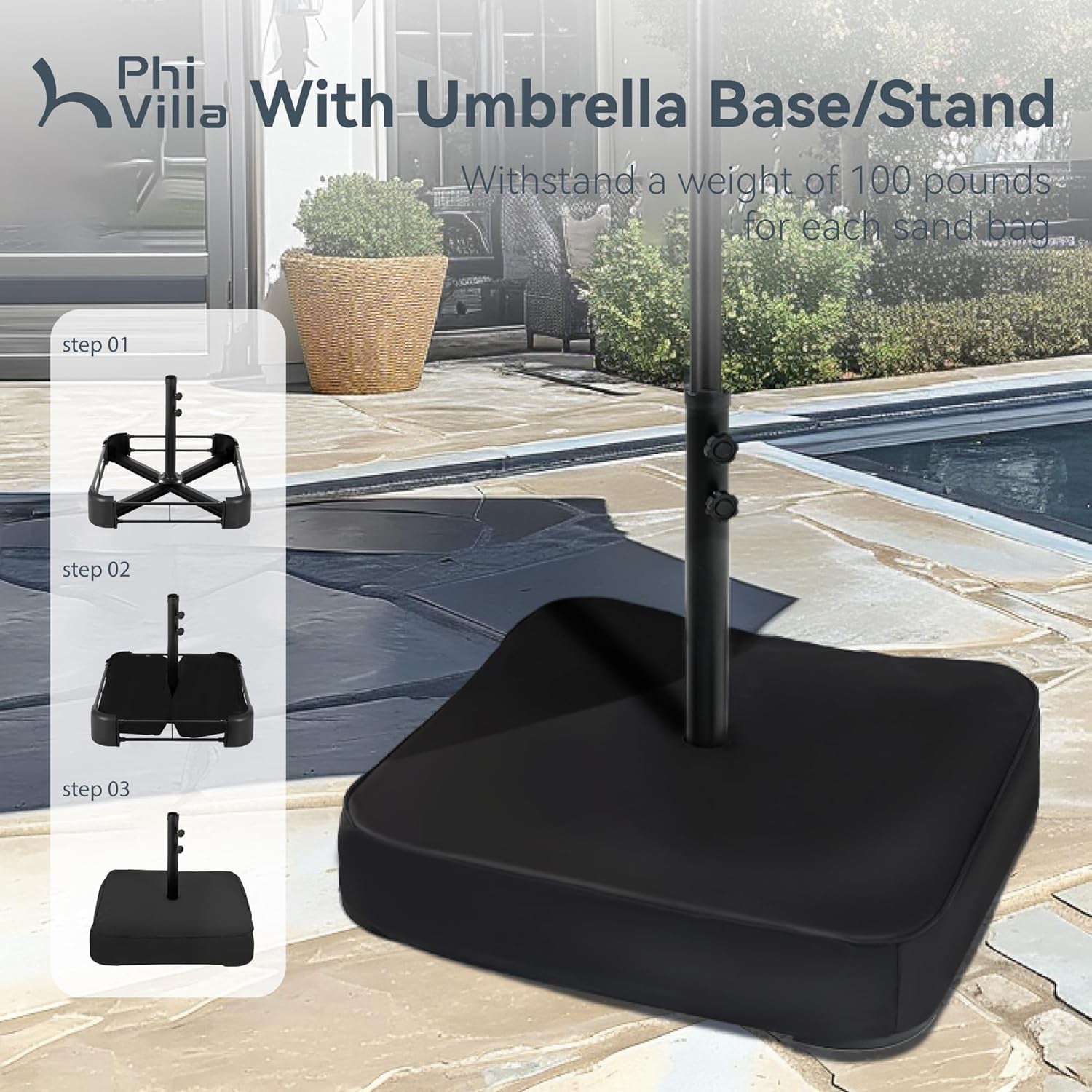 15 Foot Double Sided Patio Umbrella For Outdoor Shade-4