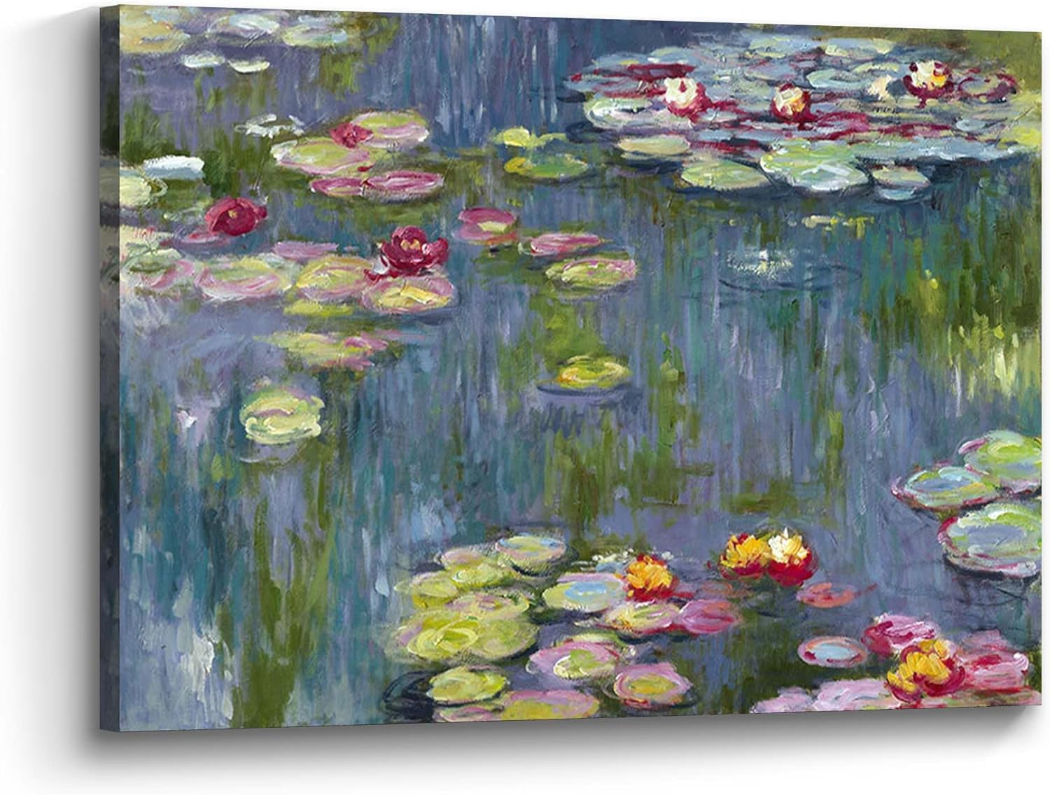 Monet Water Lilies Canvas Wall Art 11x16 Inches Giclee-0