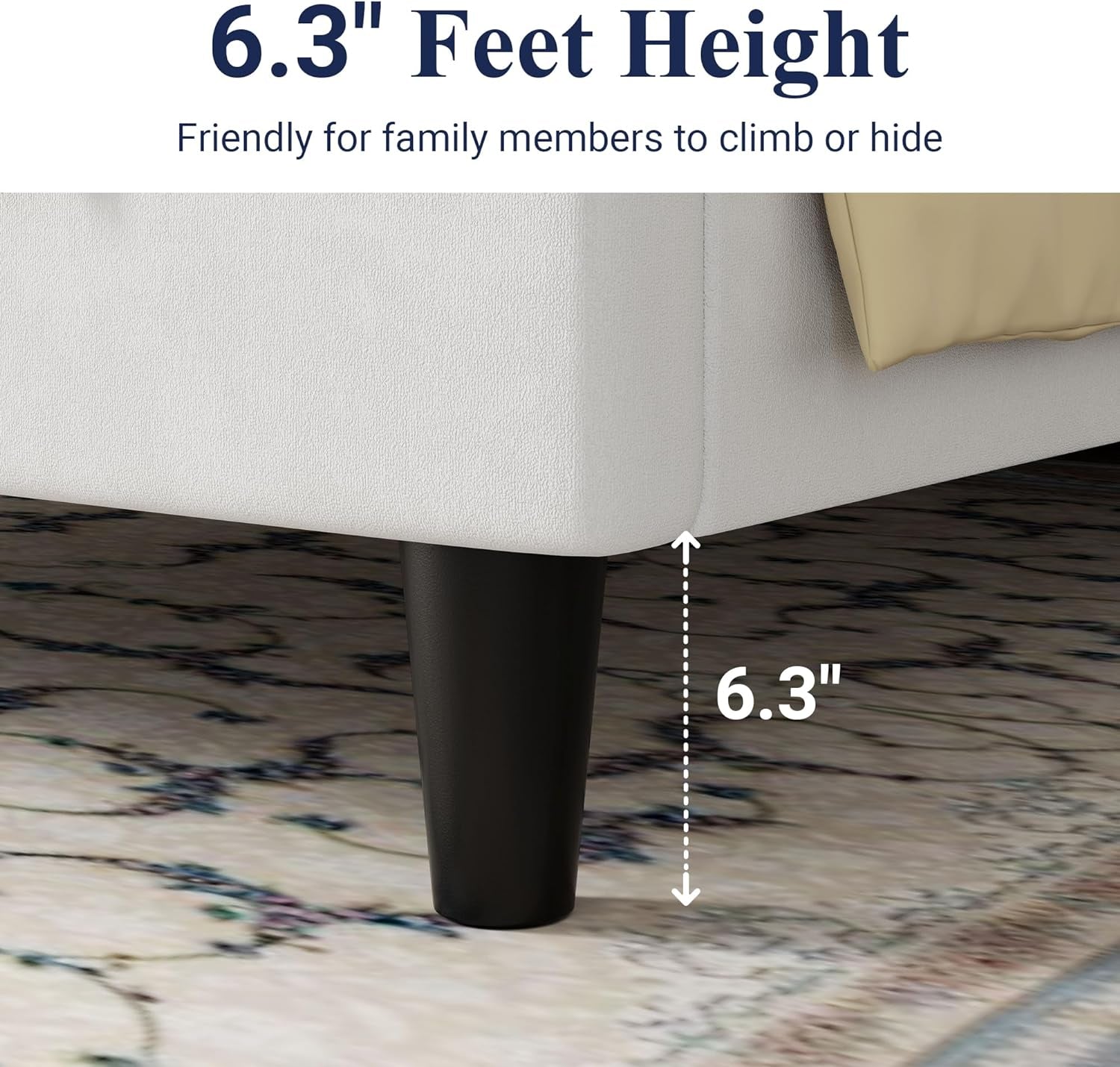 Queen Velvet Upholstered Bed Frame With Tufted Headboard-4