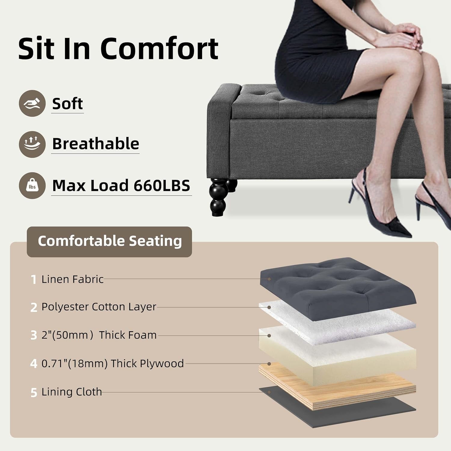 Storage Ottoman Bench Featuring Dual Safety Hinges-4