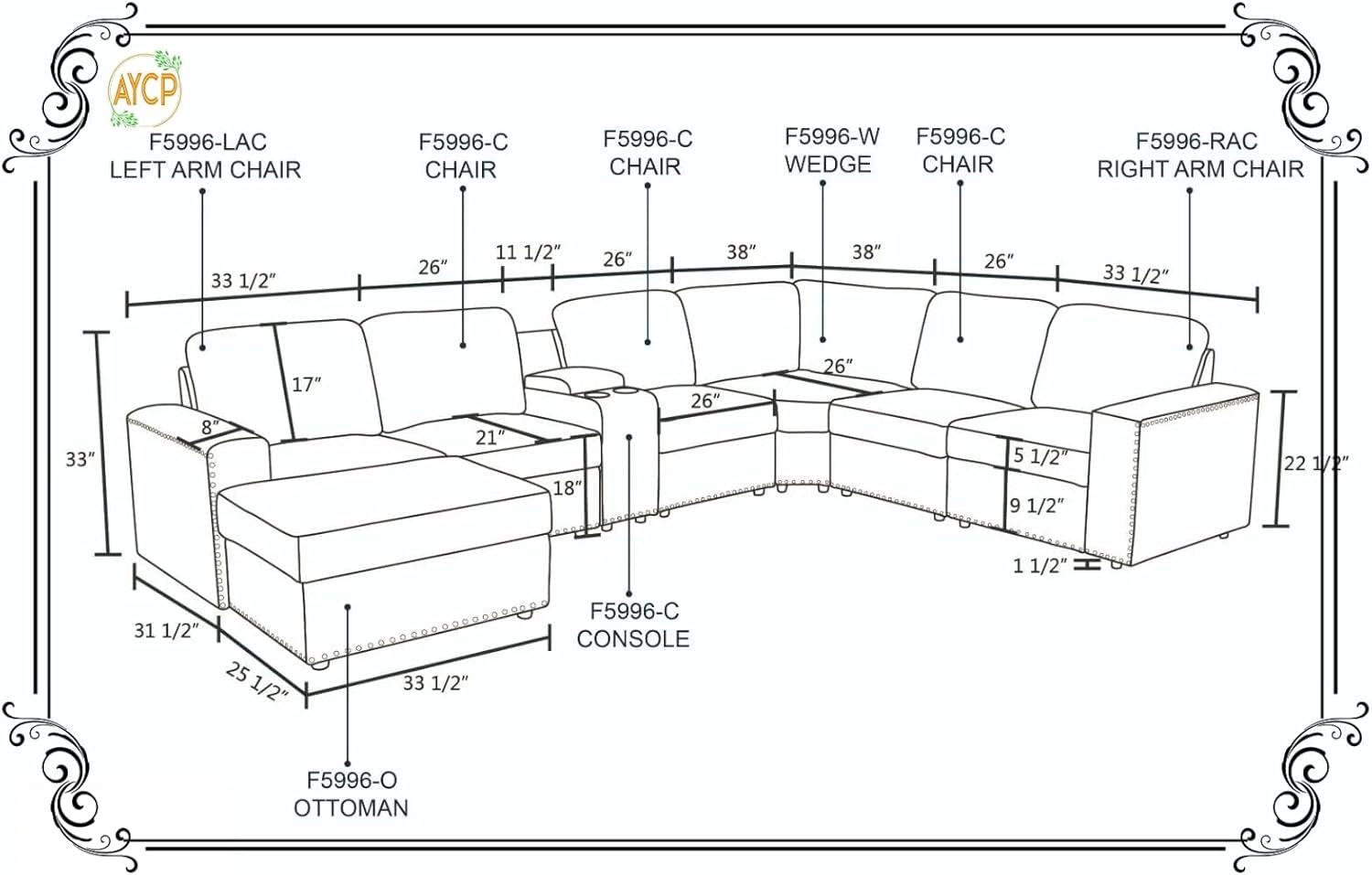 Flannel Modular Sectional Sofa With USB Ports Grey-1