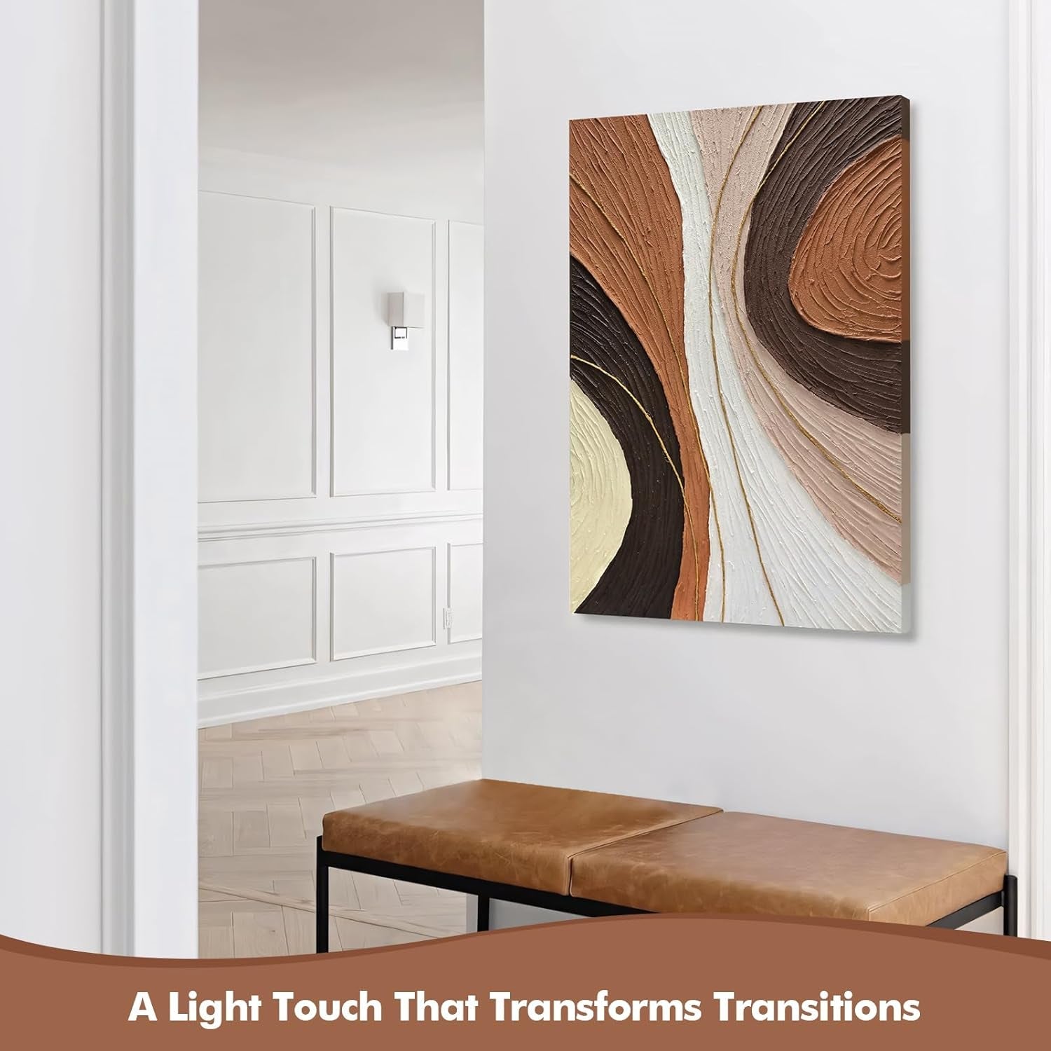 Contemporary Neutral Wall Art Plaster Texture Abstract-4