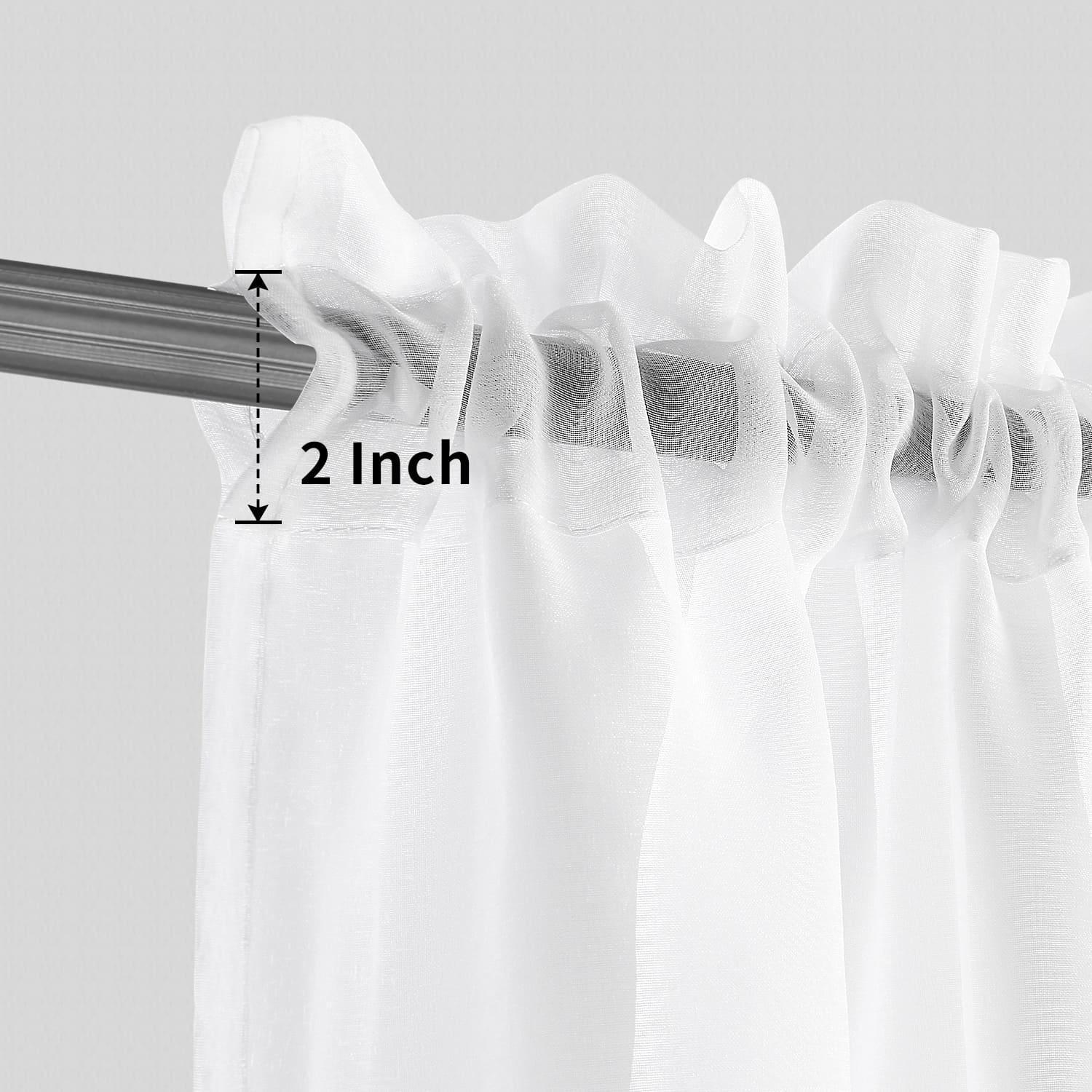 DWCN Rod Pocket Sheer Curtains, Set of 2 Panels