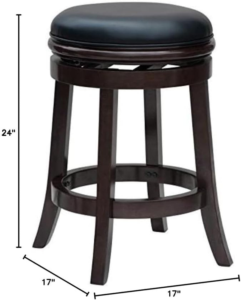 Backless Counter Height Bar Stool 24 Inch Cherry Color-2