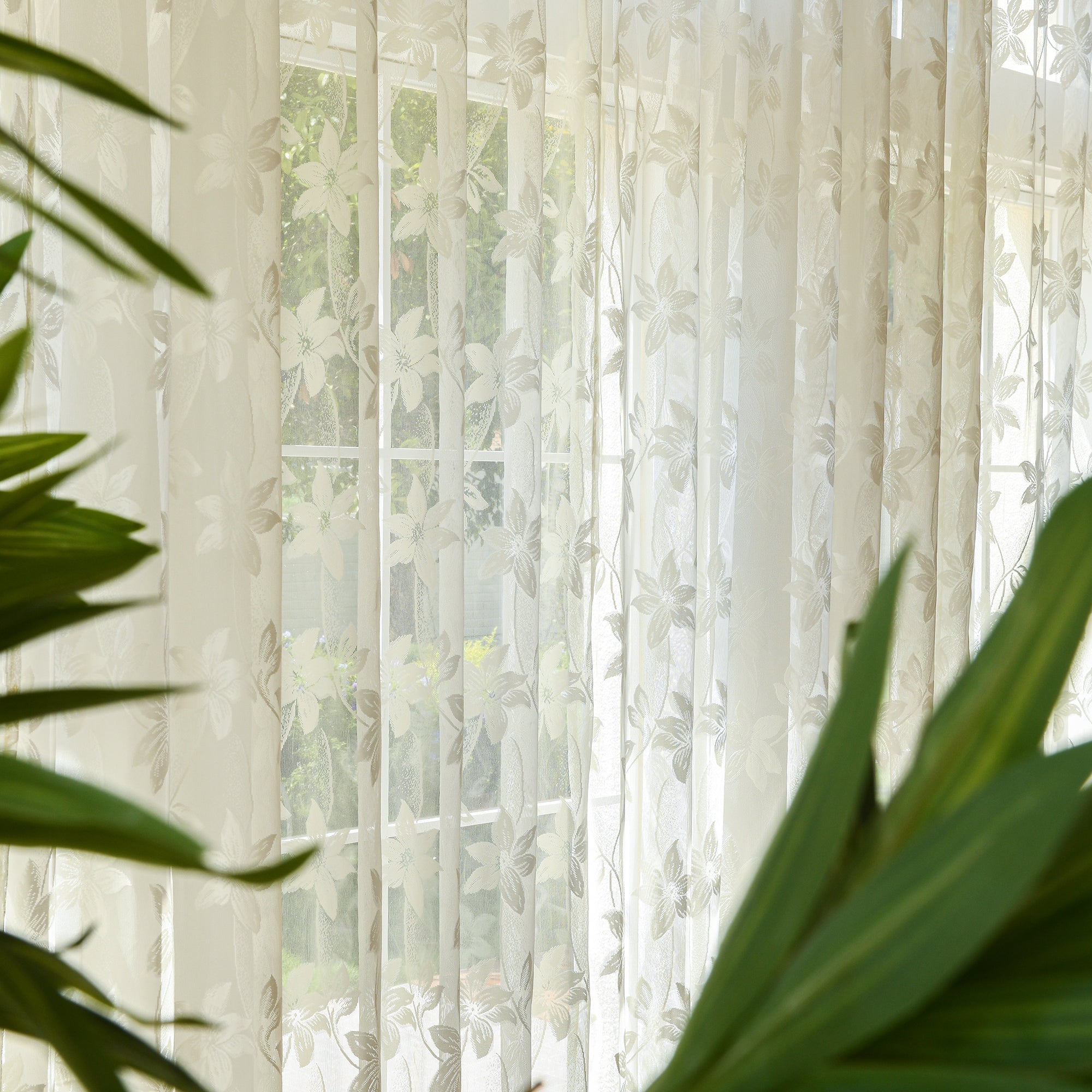 Custom Semi-Sheer Lace Voile Curtains-3