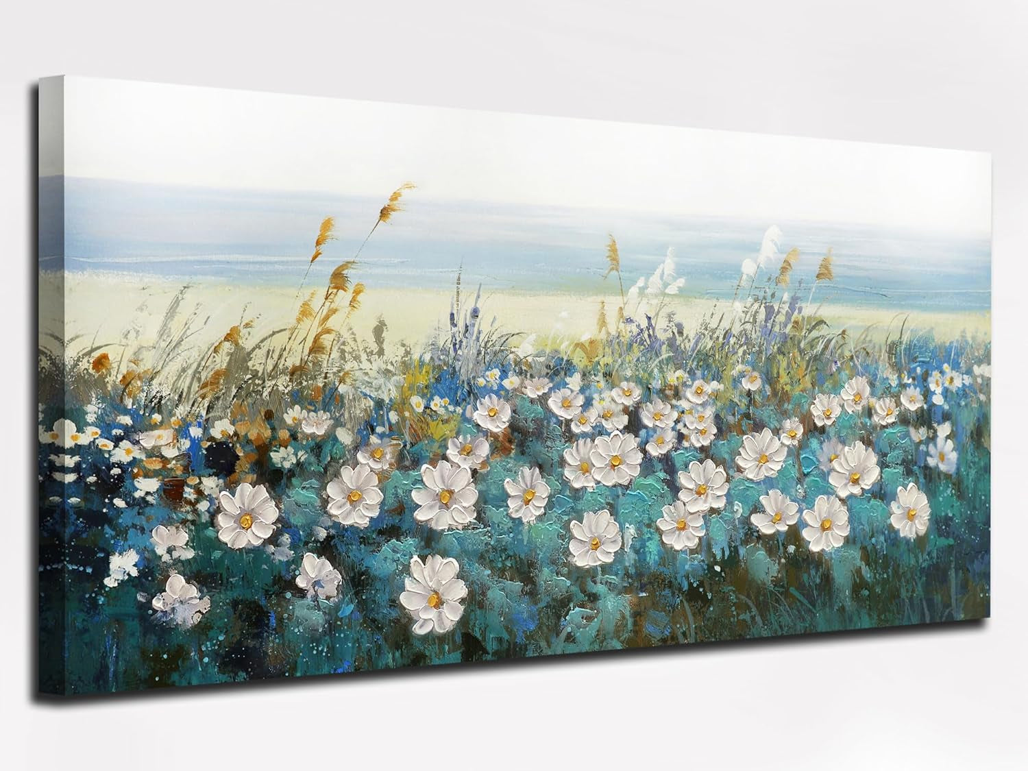 58x29 Inch TexturedDaisy Gallery Wrapped Extra Large Wall Art Canvas-1