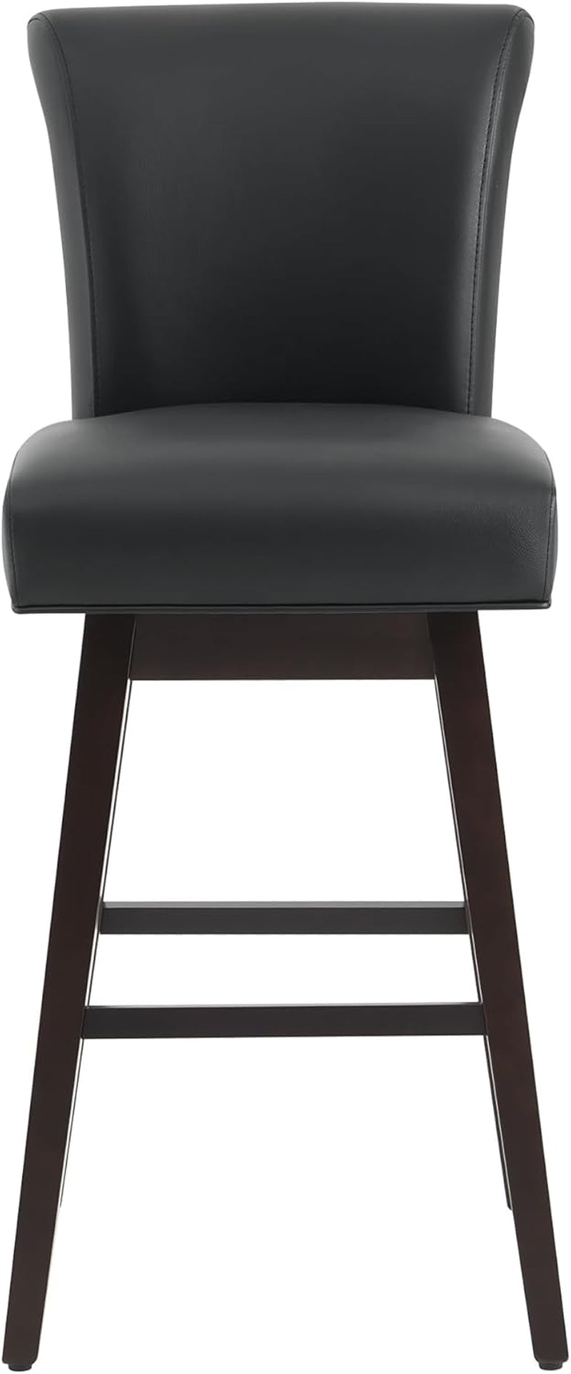 30 Inch Counter Height Swivel Bar Stools Set of 2, FSC Certified Modern Upholstered Faux Leather Swivel Barstool Chairs with Back, Black-3