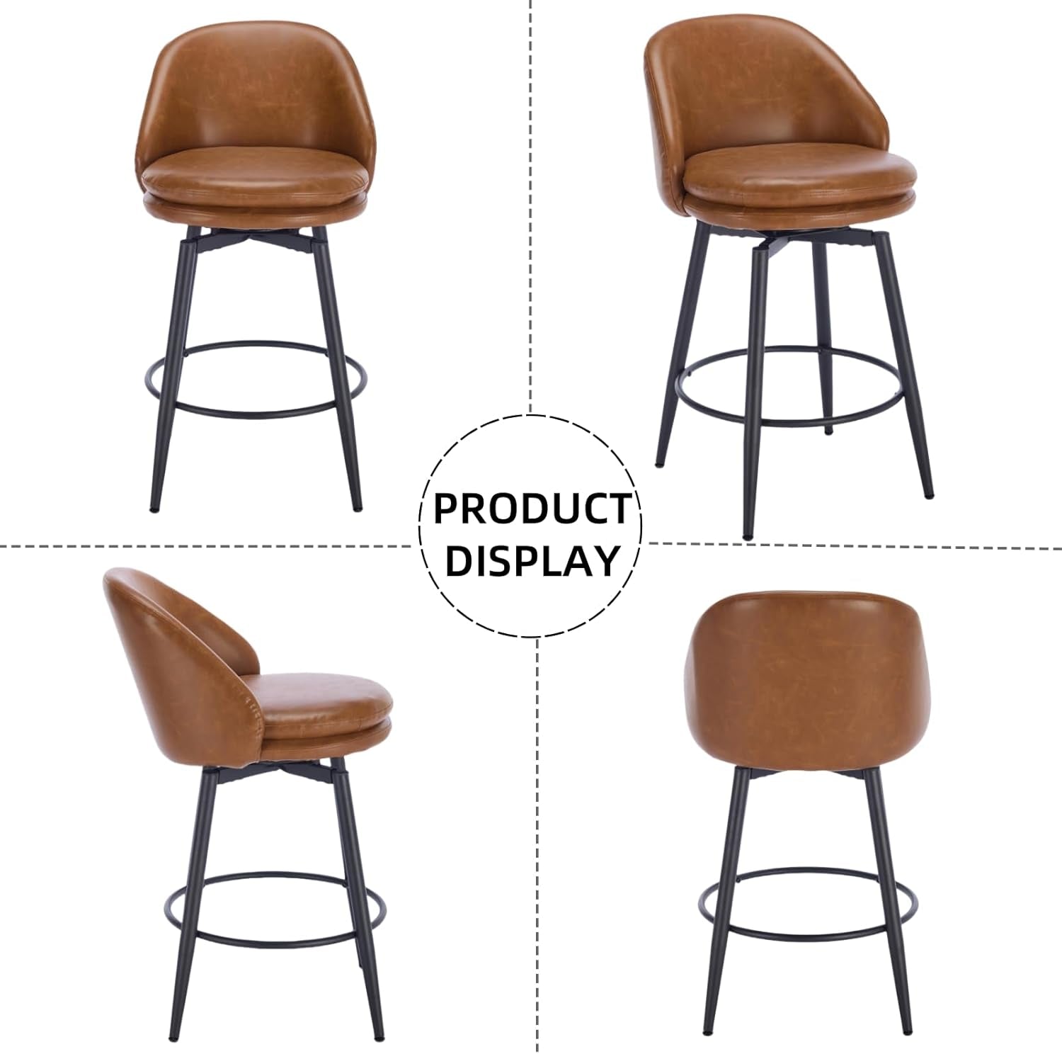 Modern Swivel Bar Stools Set of Two for Kitchen-4