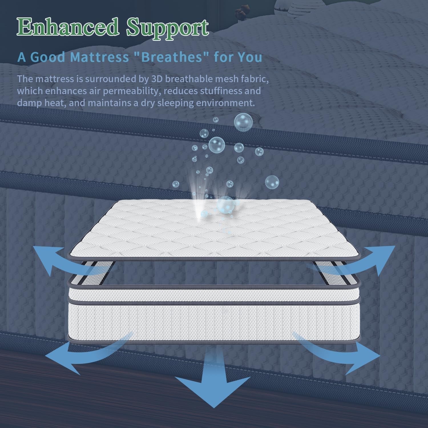 Queen Size Gel Memory Foam Hybrid Mattress for Comfort-2