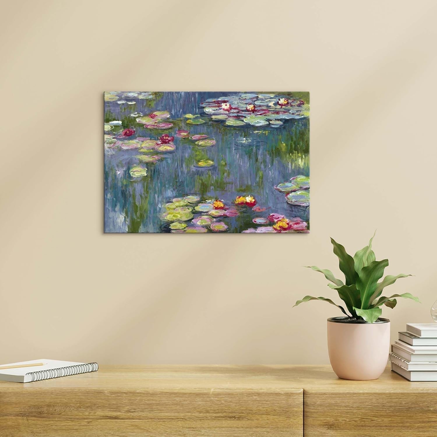 Monet Water Lilies Canvas Wall Art 11x16 Inches Giclee-1