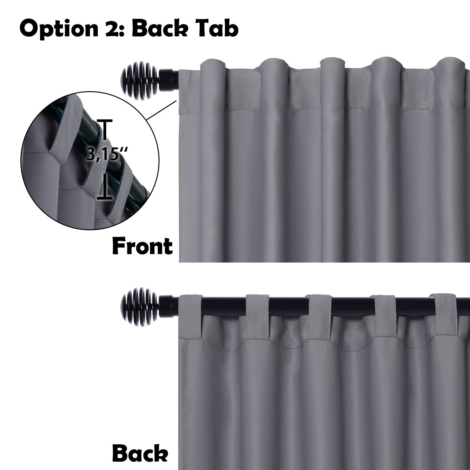 DWCN 1 Panel Wide Width Blackout Curtain, Room Divider Curtains