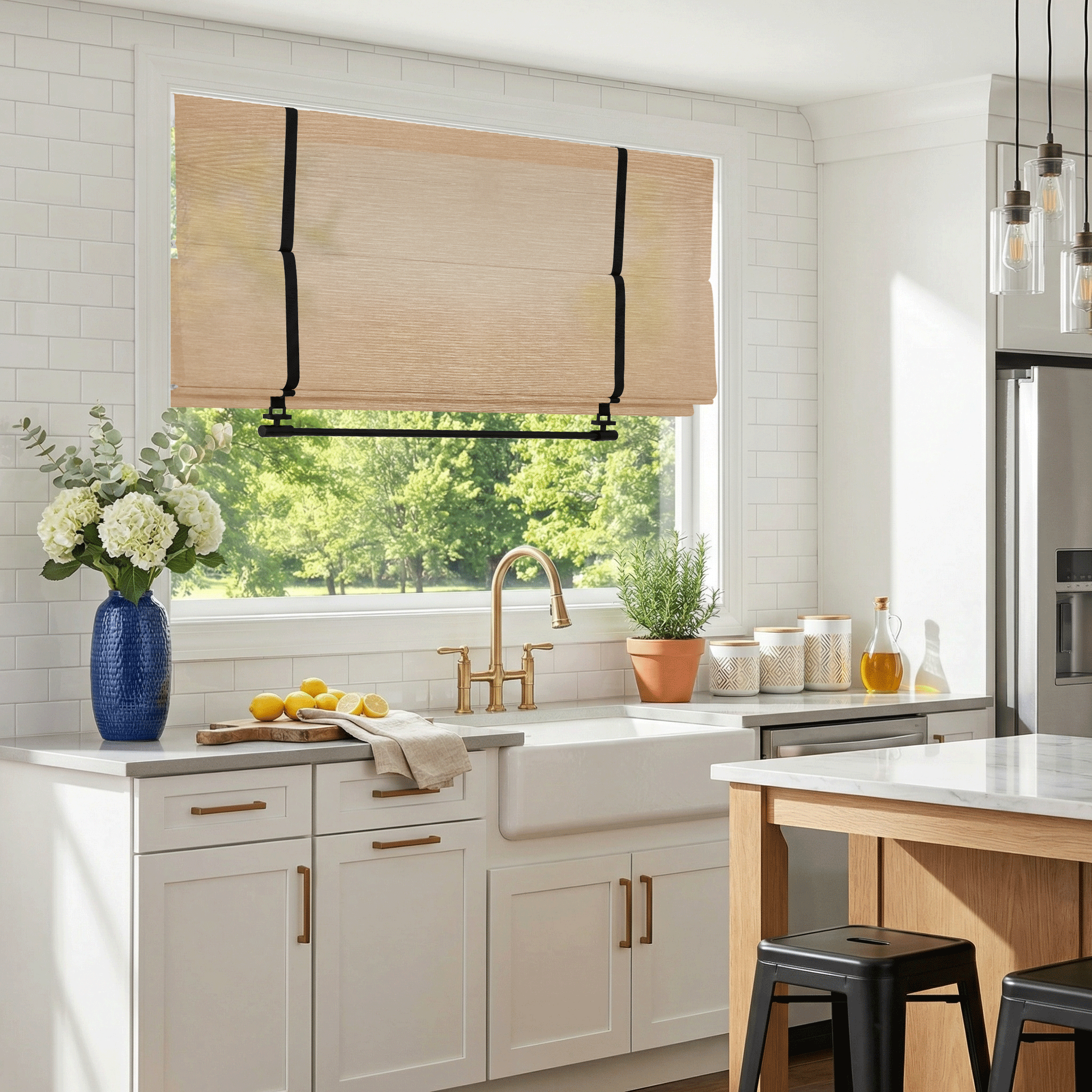 Imogen Custom Linen Roman Shades-3